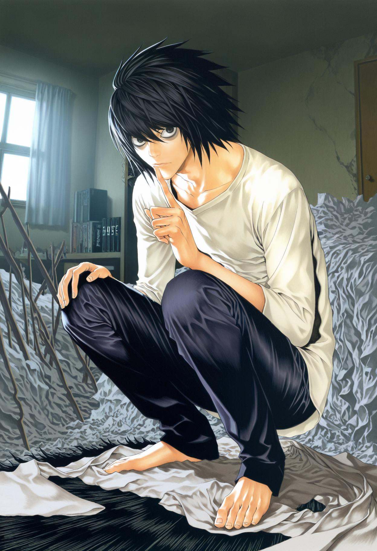 obata takeshi,  l (death note),  1boy on Tensor.Art