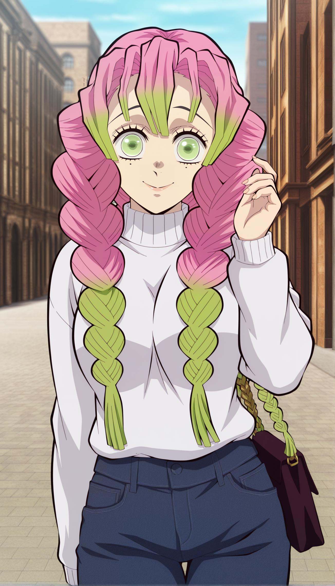 anime coloring,  anime screencap,  kanroji mitsuri on Tensor.Art