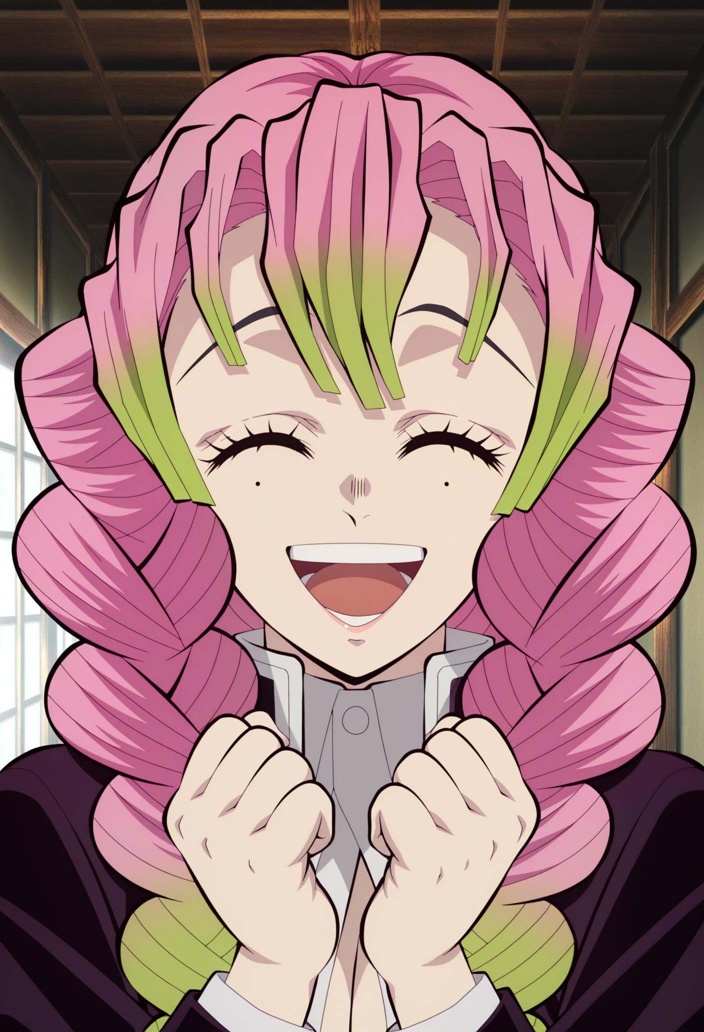 anime coloring,  anime screencap,  kanroji mitsuri on Tensor.Art
