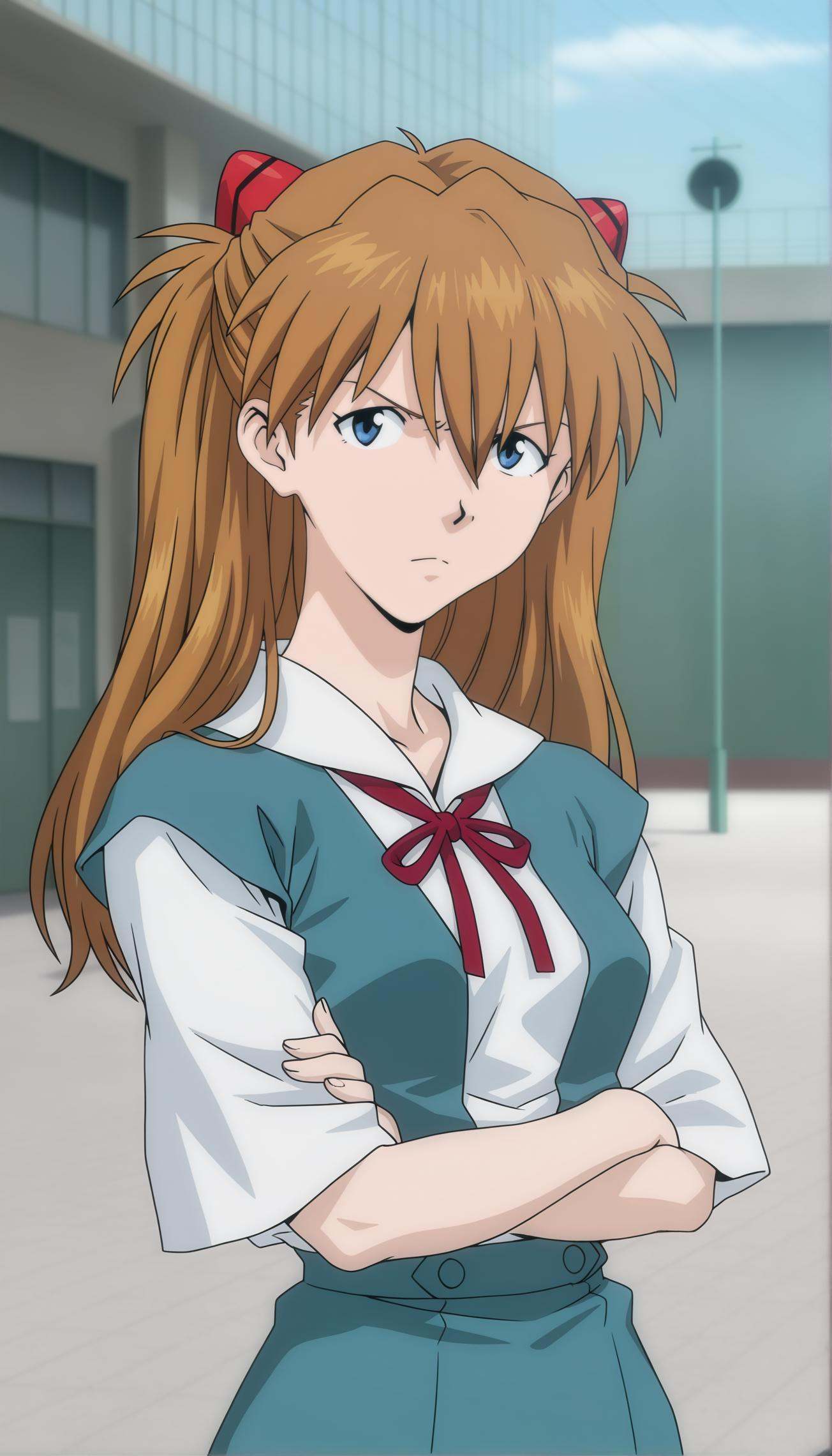souryuu asuka langley,  1girl,  looking at viewer on Tensor.Art