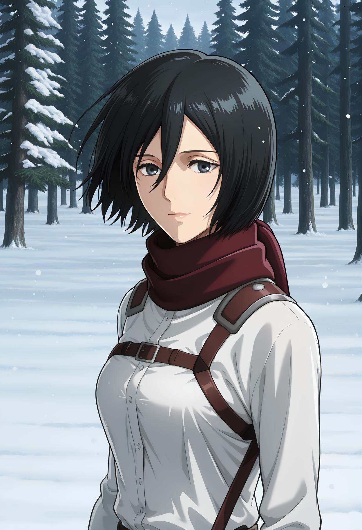 mikasa ackerman,  1girl,  short hair on Tensor.Art