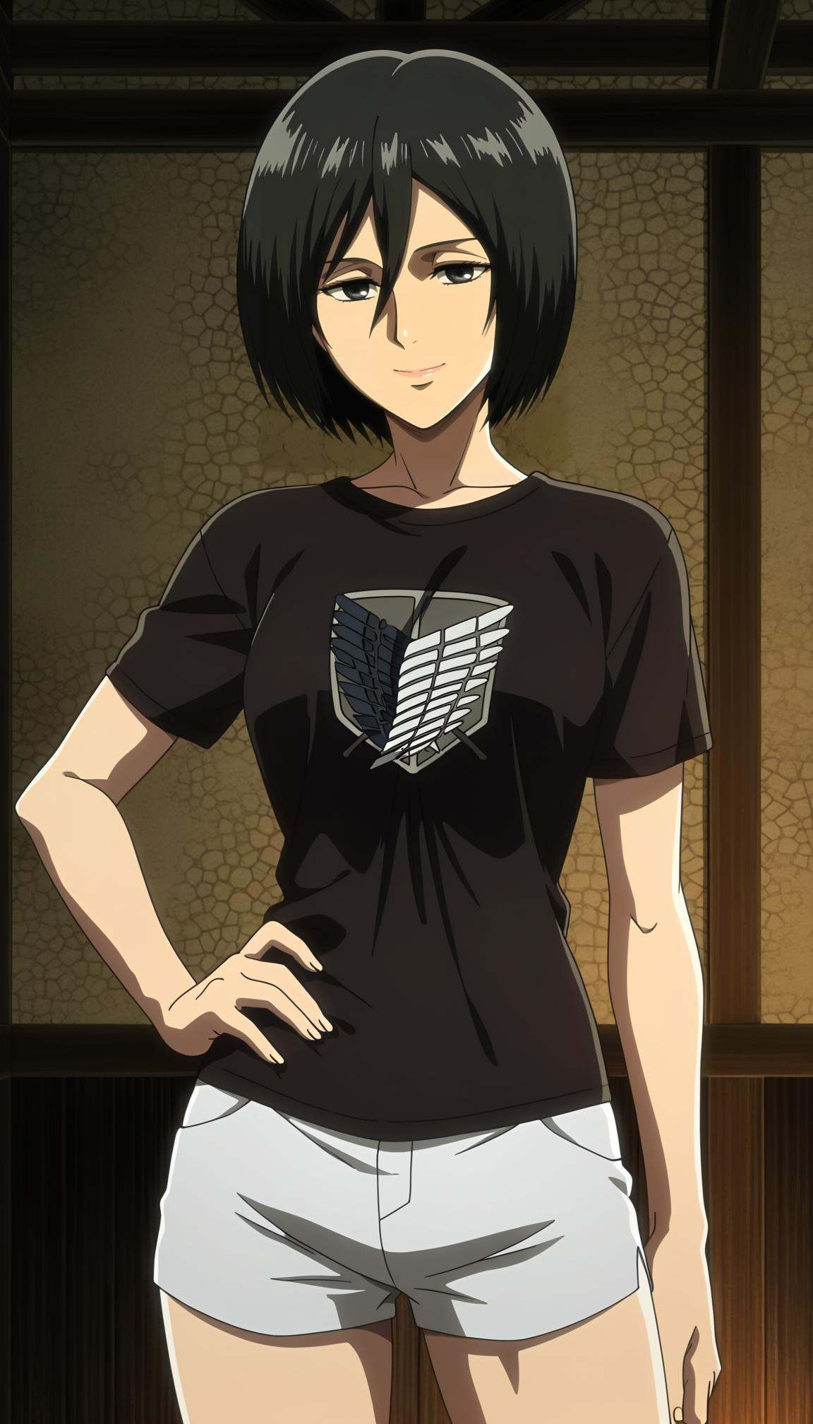 anime coloring,  anime screencap,  mikasa ackerman on Tensor.Art