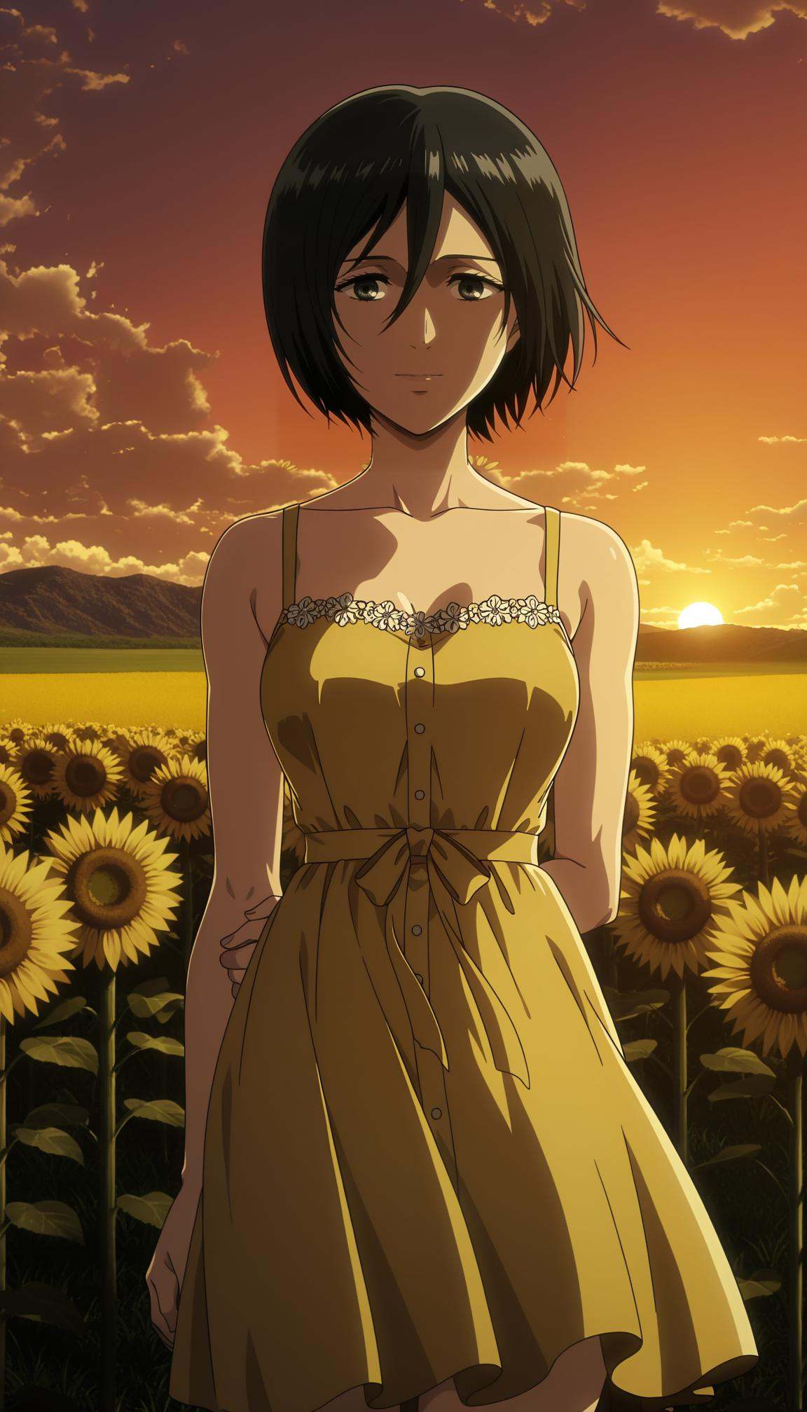 anime coloring,  anime screencap,  mikasa ackerman on Tensor.Art
