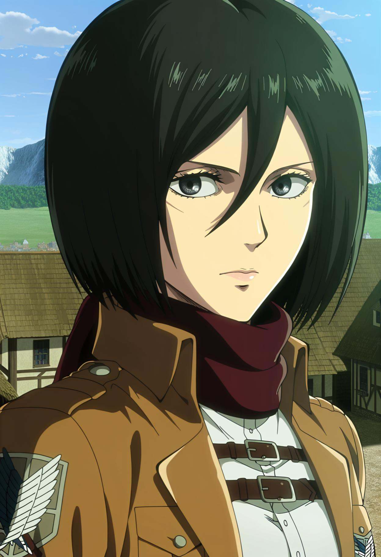 anime coloring,  anime screencap,  mikasa ackerman on Tensor.Art
