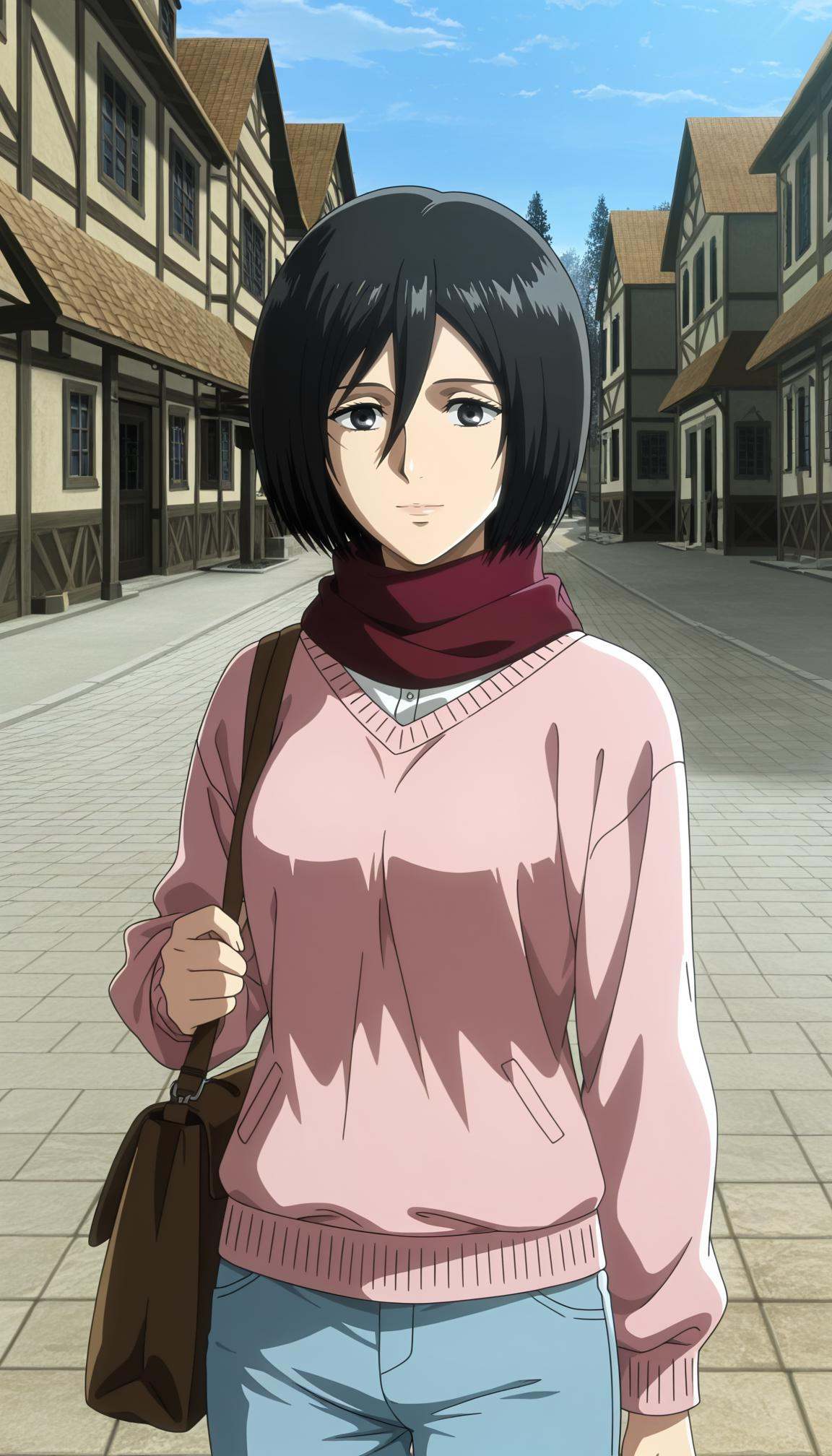 anime coloring,  anime screencap,  mikasa ackerman on Tensor.Art