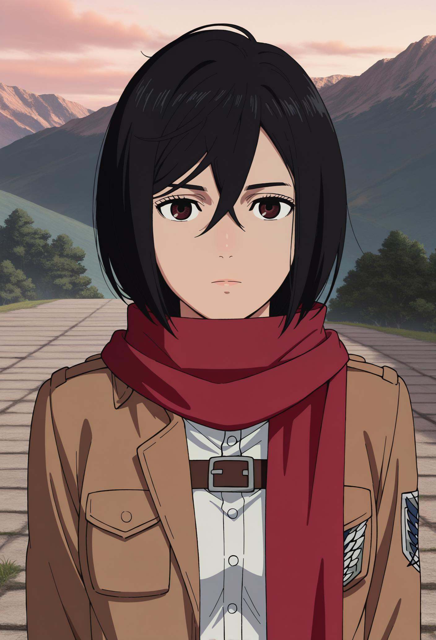 dandadan style,  1girl,  mikasa ackerman on Tensor.Art