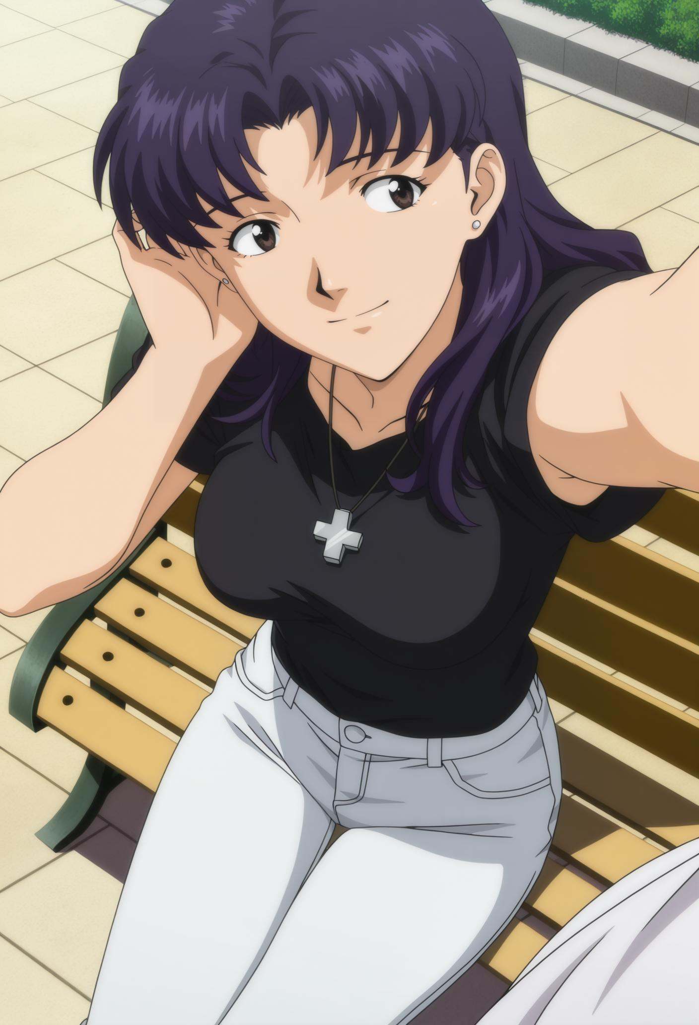 anime coloring,  anime screencap,  katsuragi misato on Tensor.Art