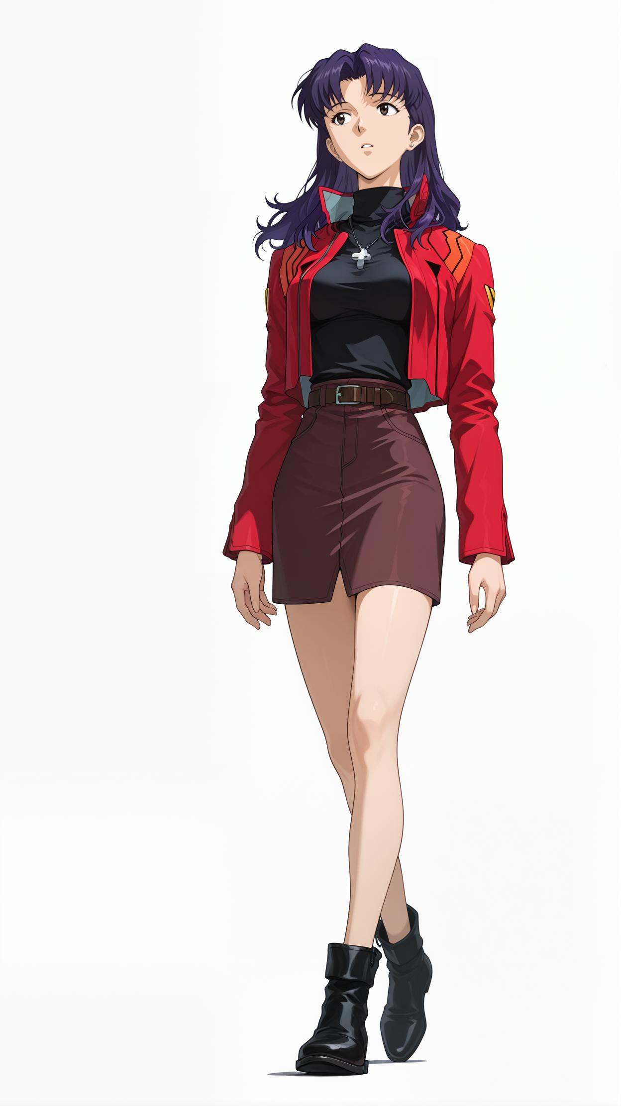 katsuragi misato,  1girl,  purple hair on Tensor.Art