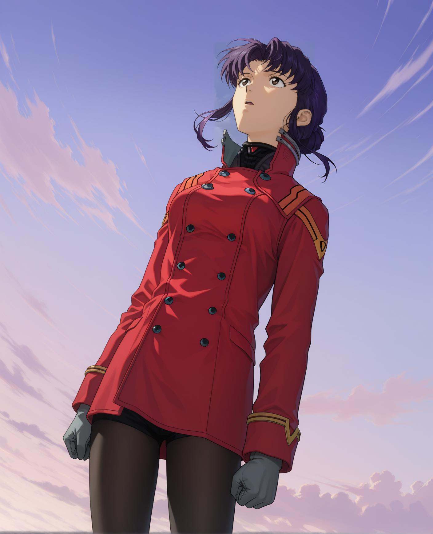 katsuragi misato,  1girl,  purple hair on Tensor.Art
