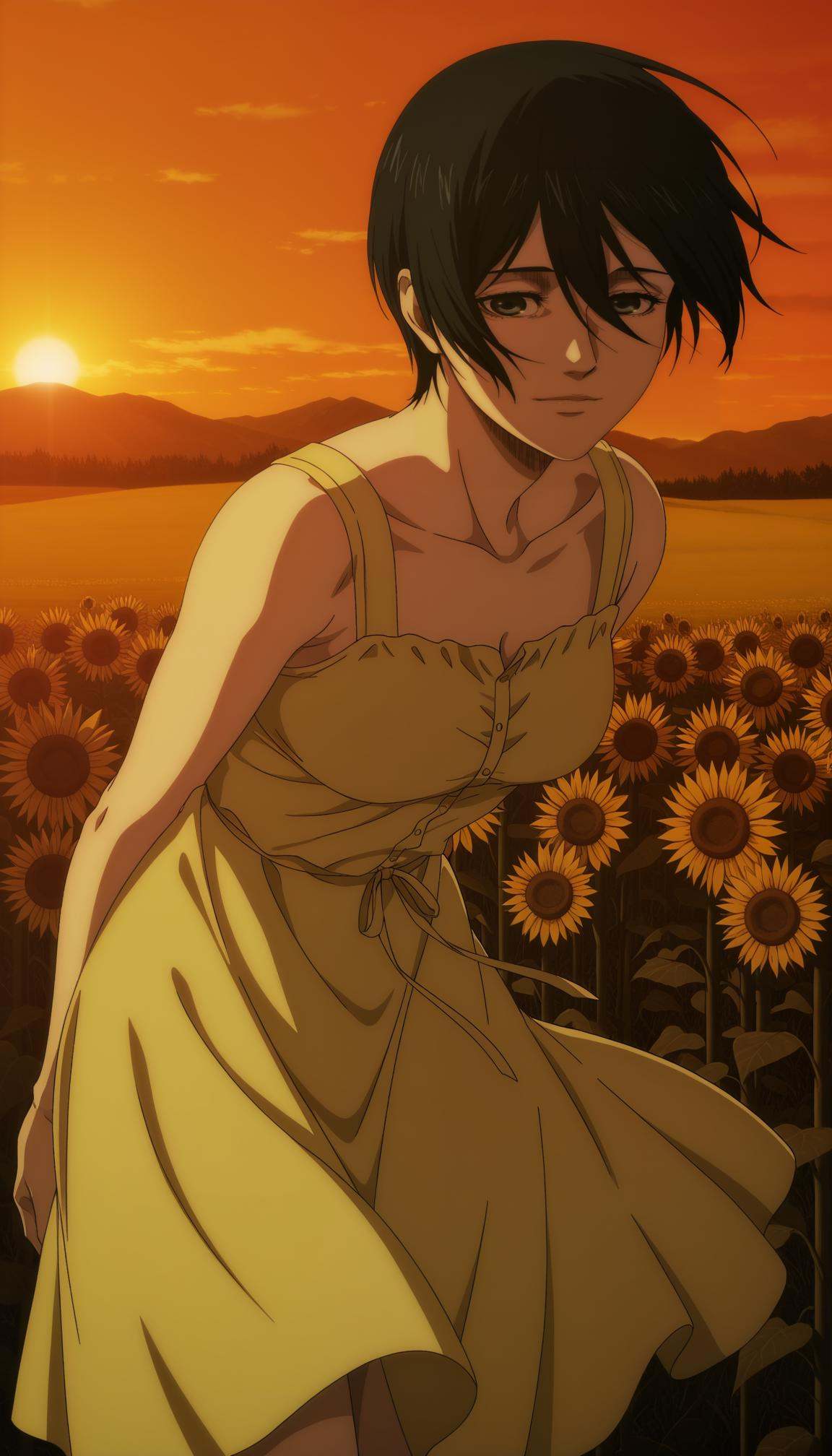 anime coloring,  anime screencap,  mikasa ackerman on Tensor.Art