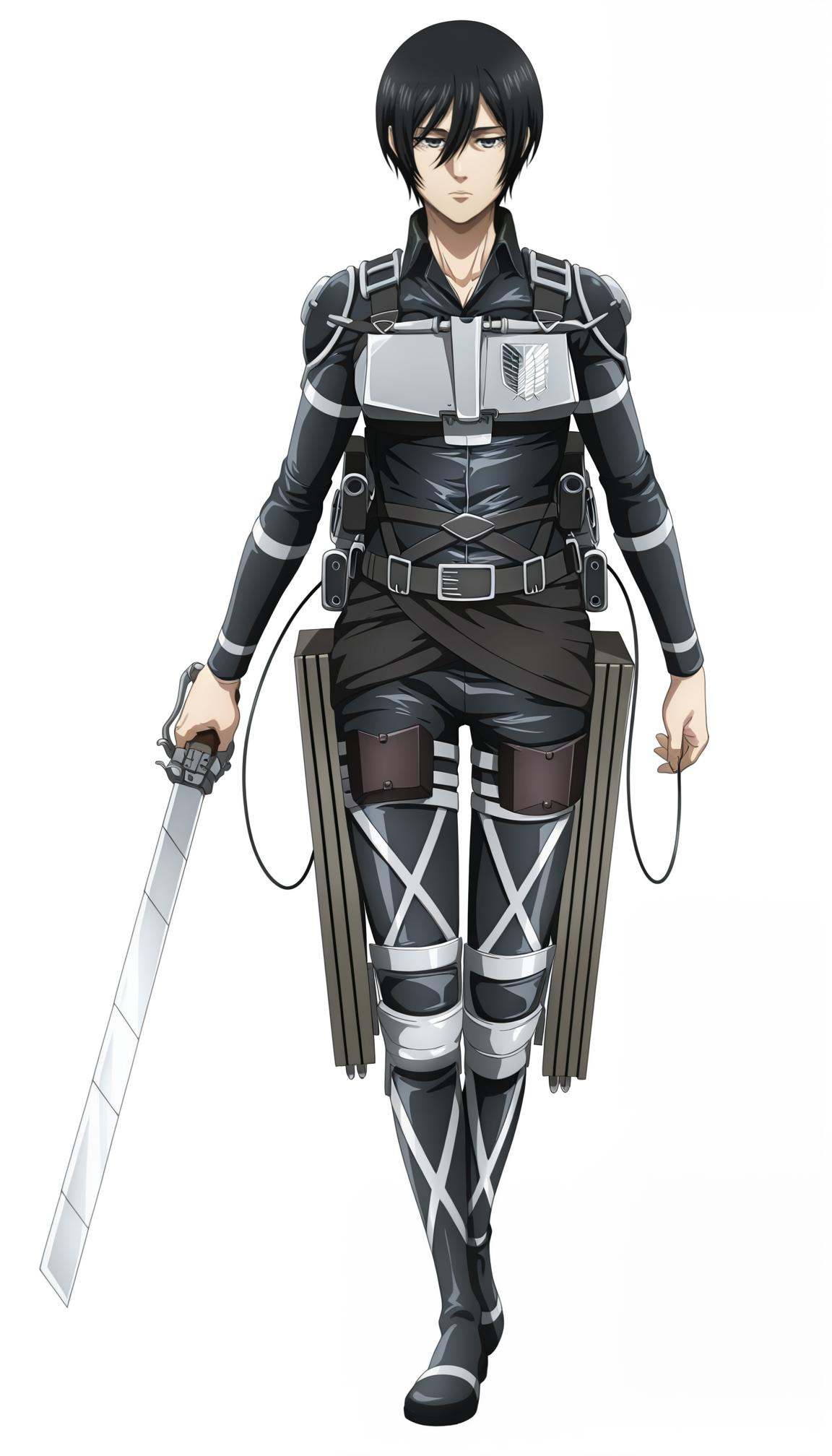 anime coloring,  anime screencap,  mikasa ackerman on Tensor.Art