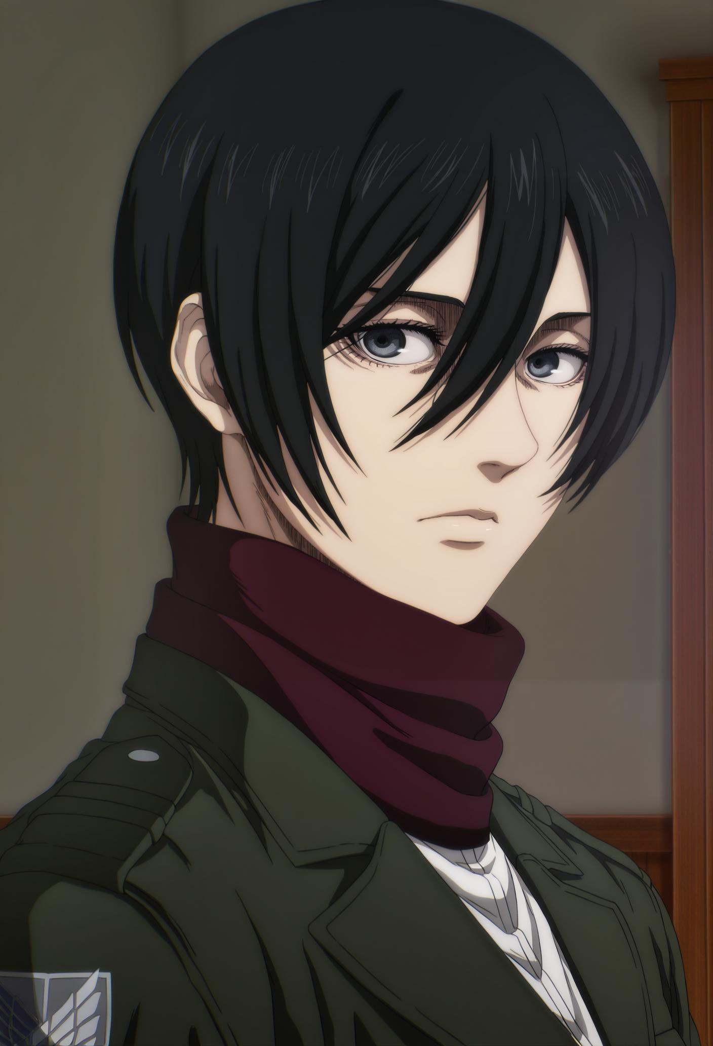anime coloring,  anime screencap,  mikasa ackerman on Tensor.Art