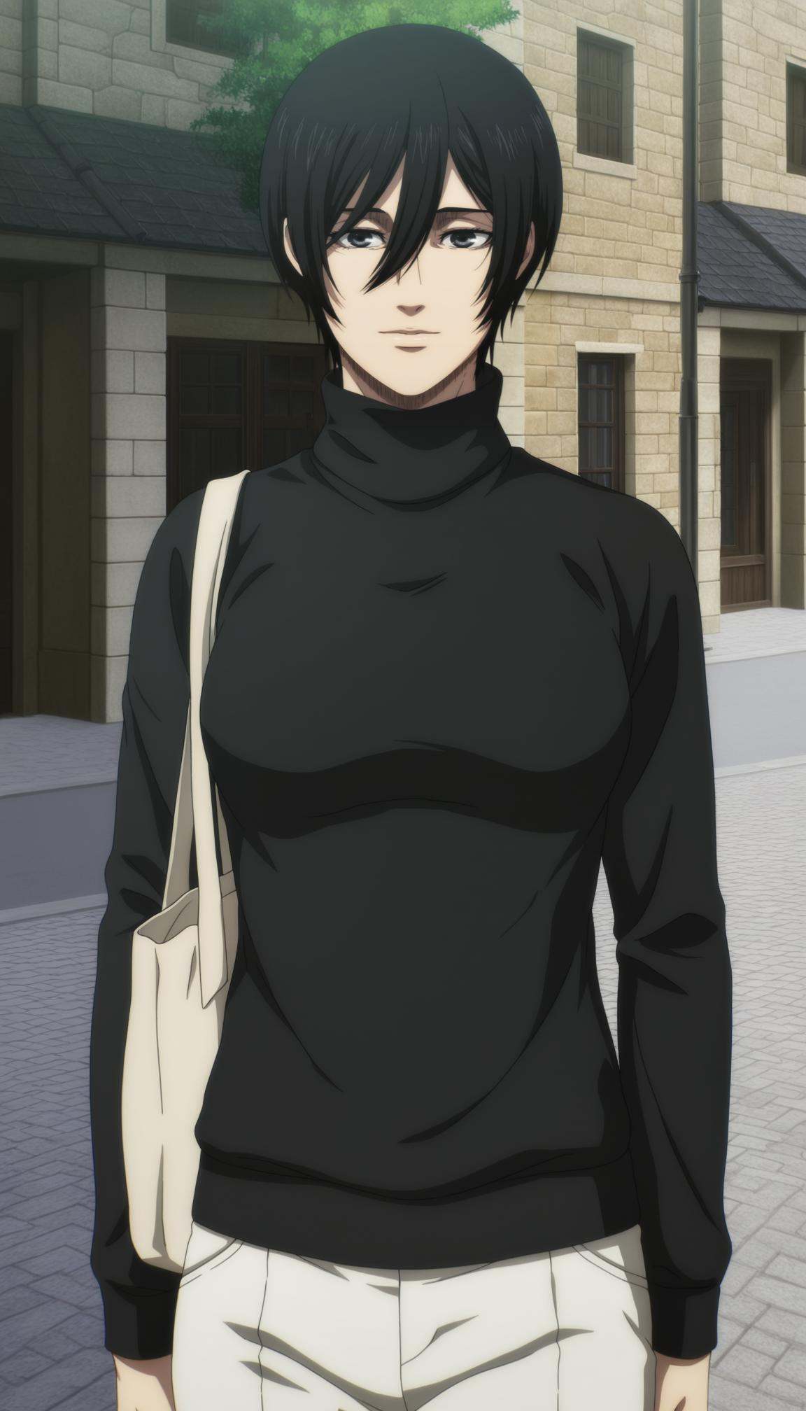 anime coloring,  anime screencap,  mikasa ackerman on Tensor.Art