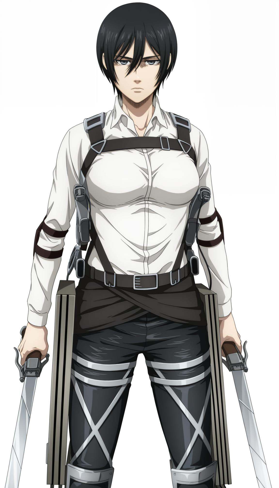 anime coloring,  anime screencap,  mikasa ackerman on Tensor.Art