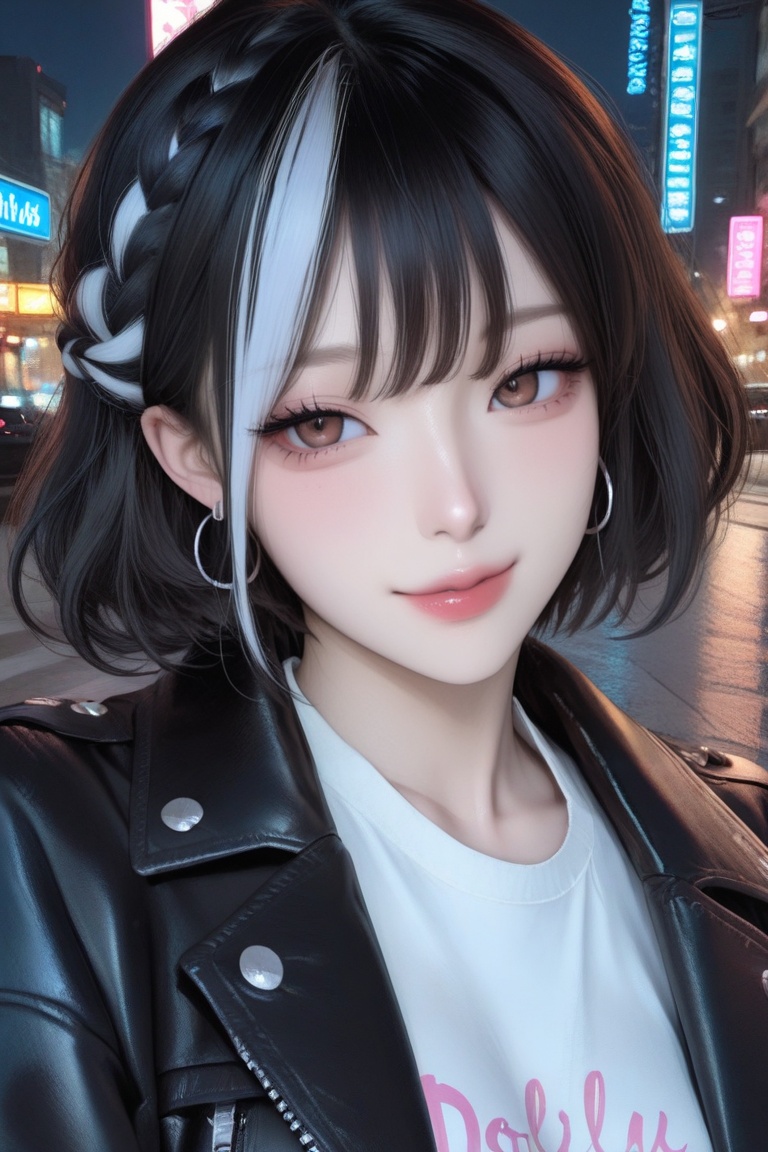 A woman with fair skin,  very long wavy hair,  ฺ(Black hair) with on Tensor.Art