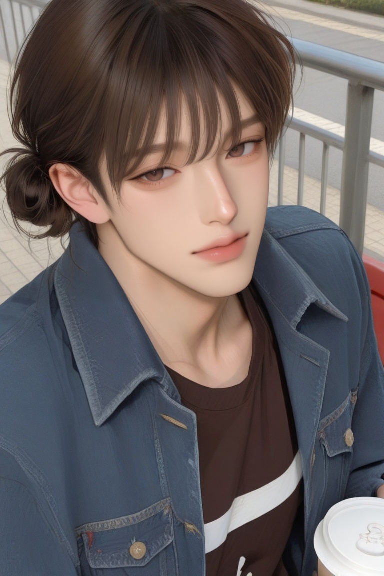 (((1 man)) with fair skin,  short hair,  bangs on Tensor.Art