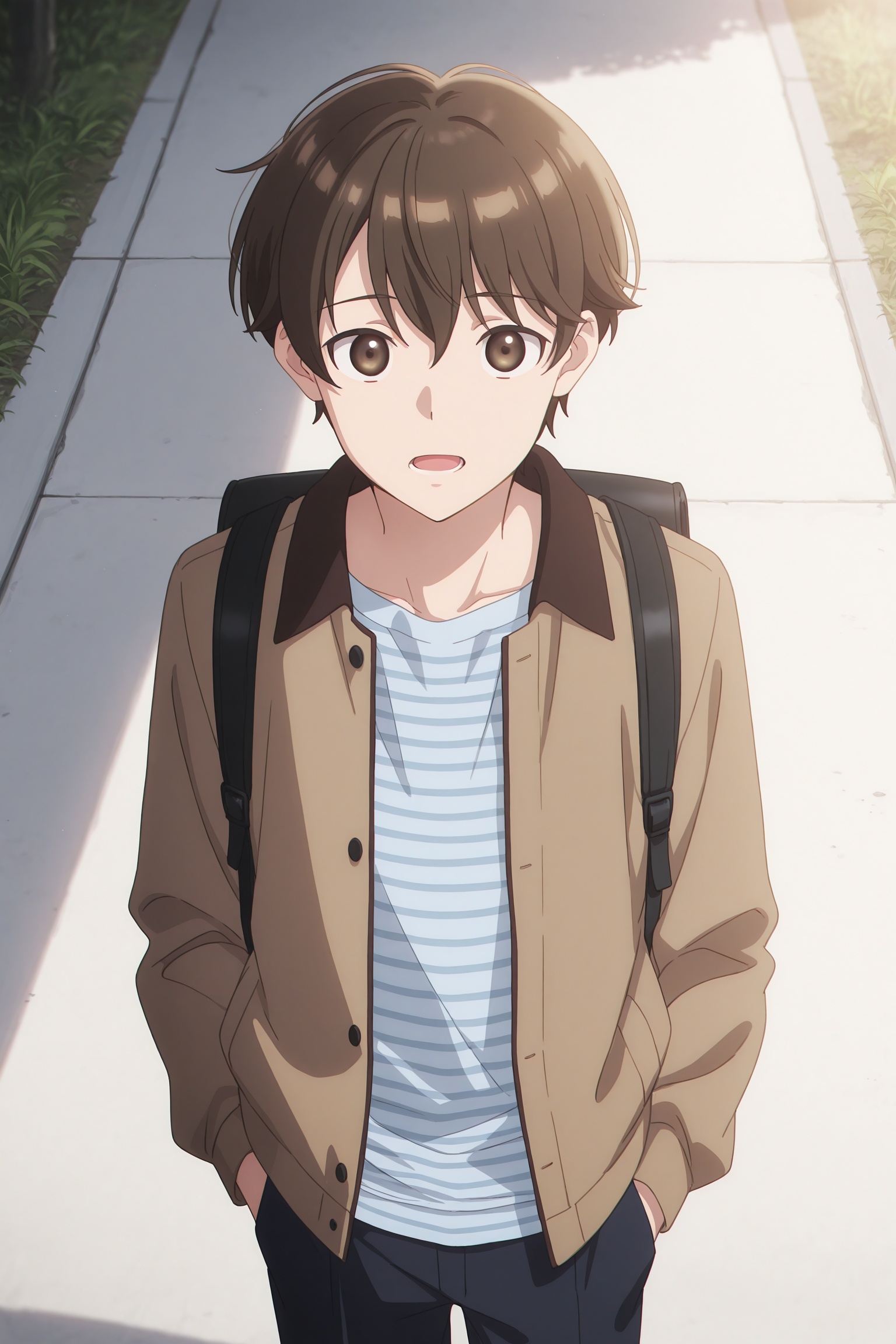 solo male,  Jun Shirosaki,  brown hair on Tensor.Art