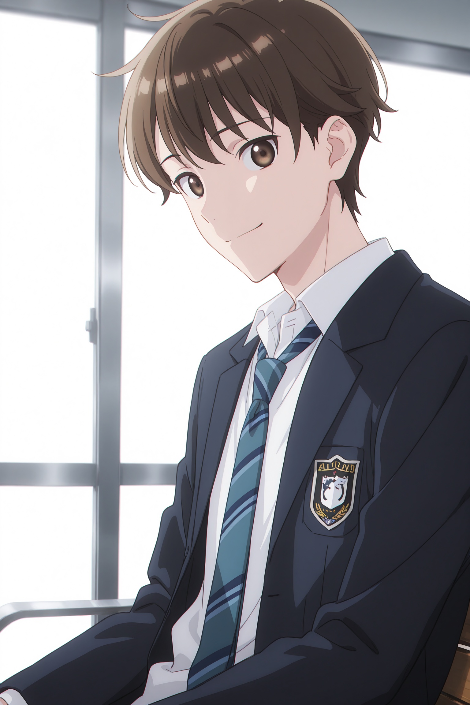 solo male,  brown hair,  brown eyes on Tensor.Art