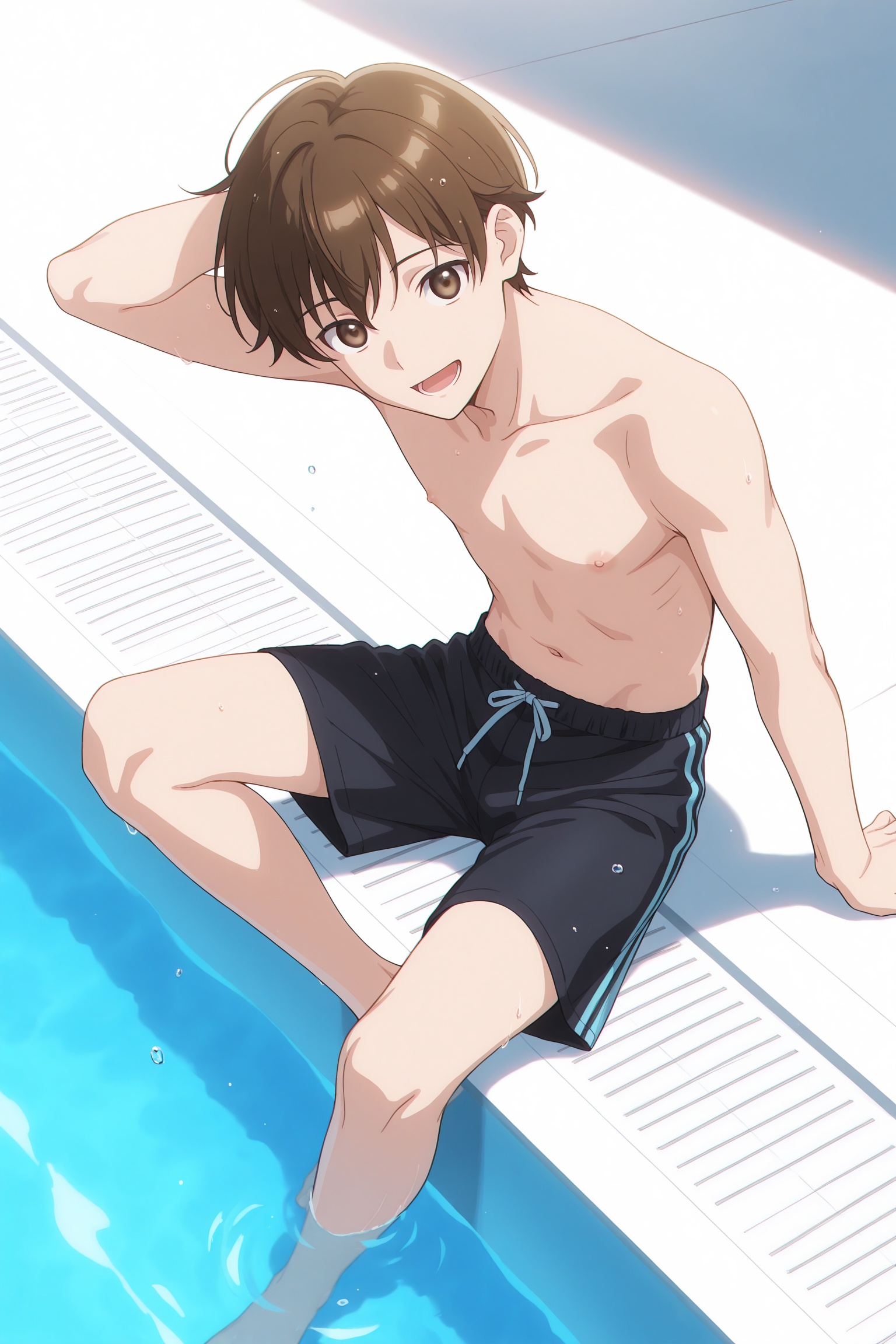 solo male,  Jun Shirosaki,  brown hair on Tensor.Art