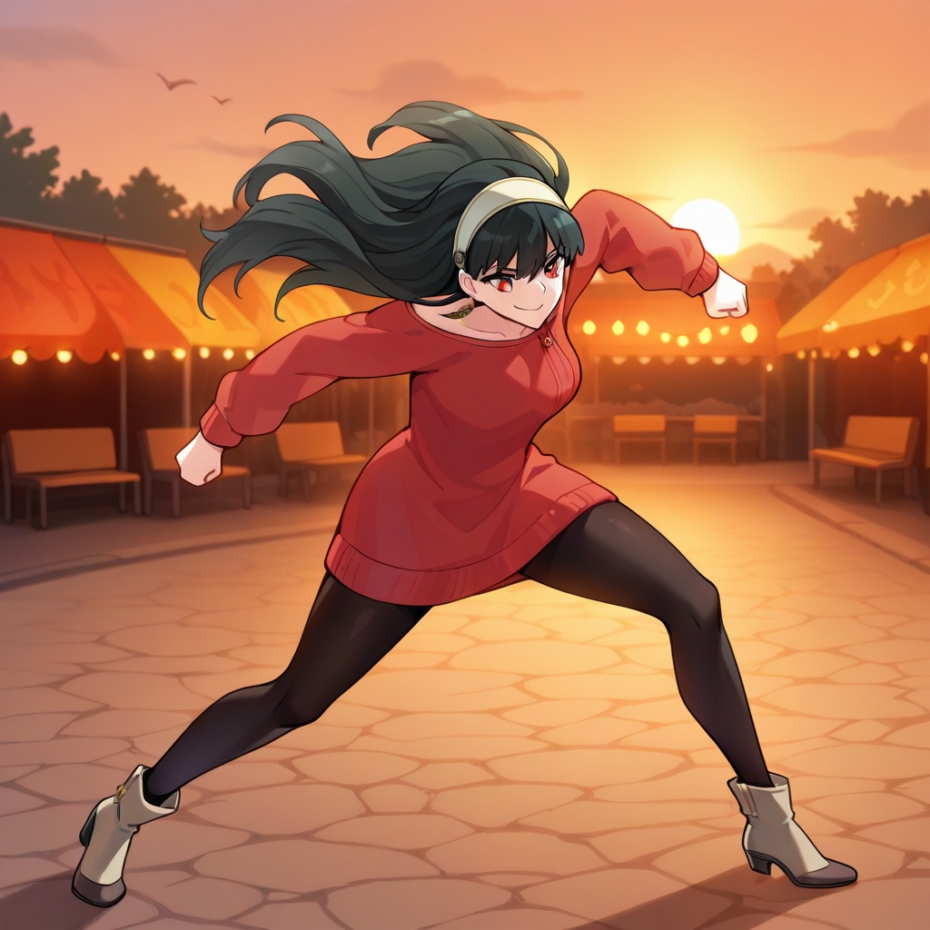 margekrumping,  clenched hands,  legs apart on Tensor.Art