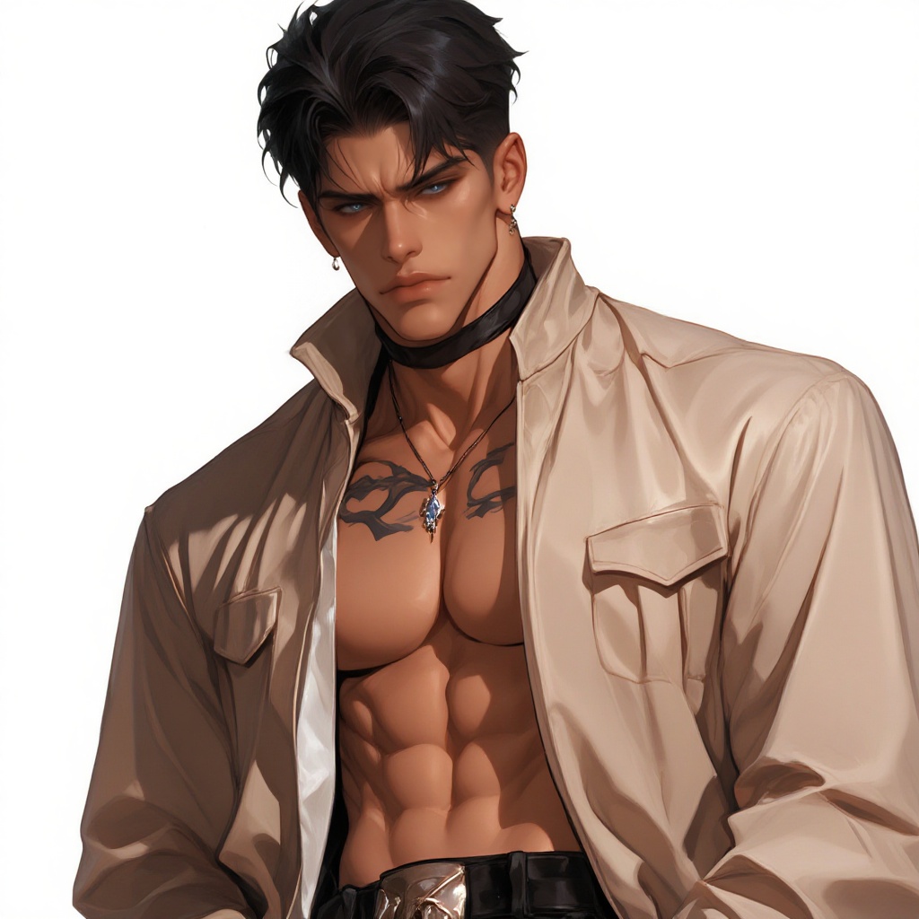 1boy,  muscular male,  lips on Tensor.Art