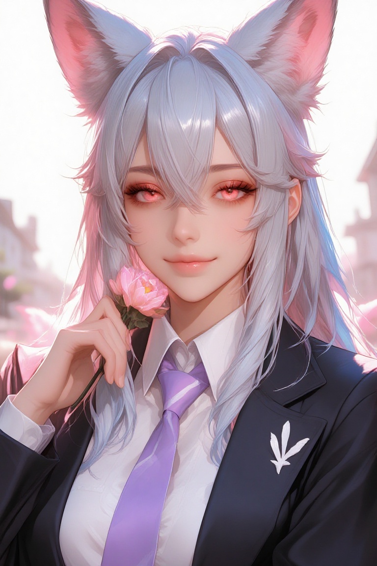 1girl,  solo,  flower on Tensor.Art