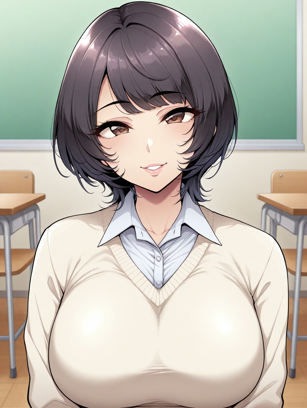 1 girl,  brown_eyes,  black_hair on Tensor.Art