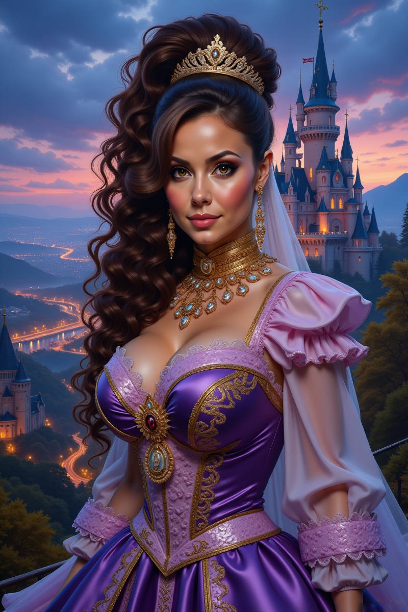 Alyssa M.,  brown eyes,  as Princess Clarissa of Butterland on Tensor.Art