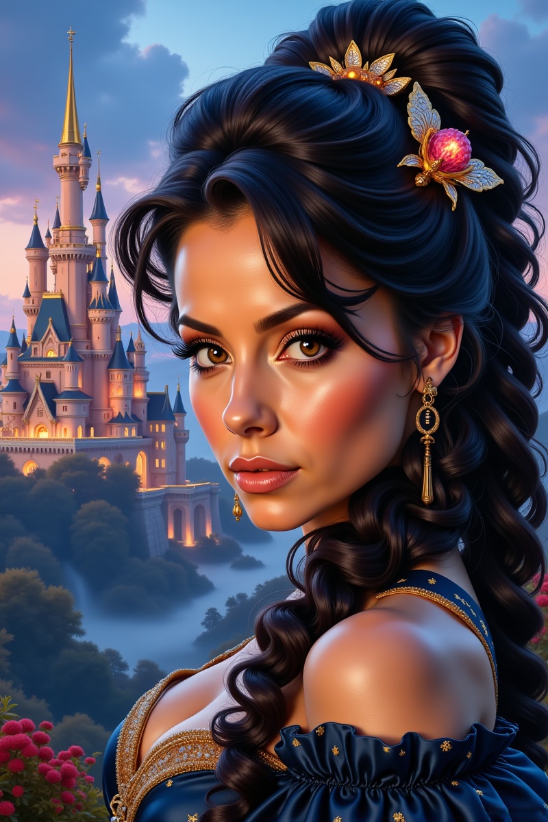 Alyssa M.,  brown eyes,  as Princess Clarissa of Butterland on Tensor.Art