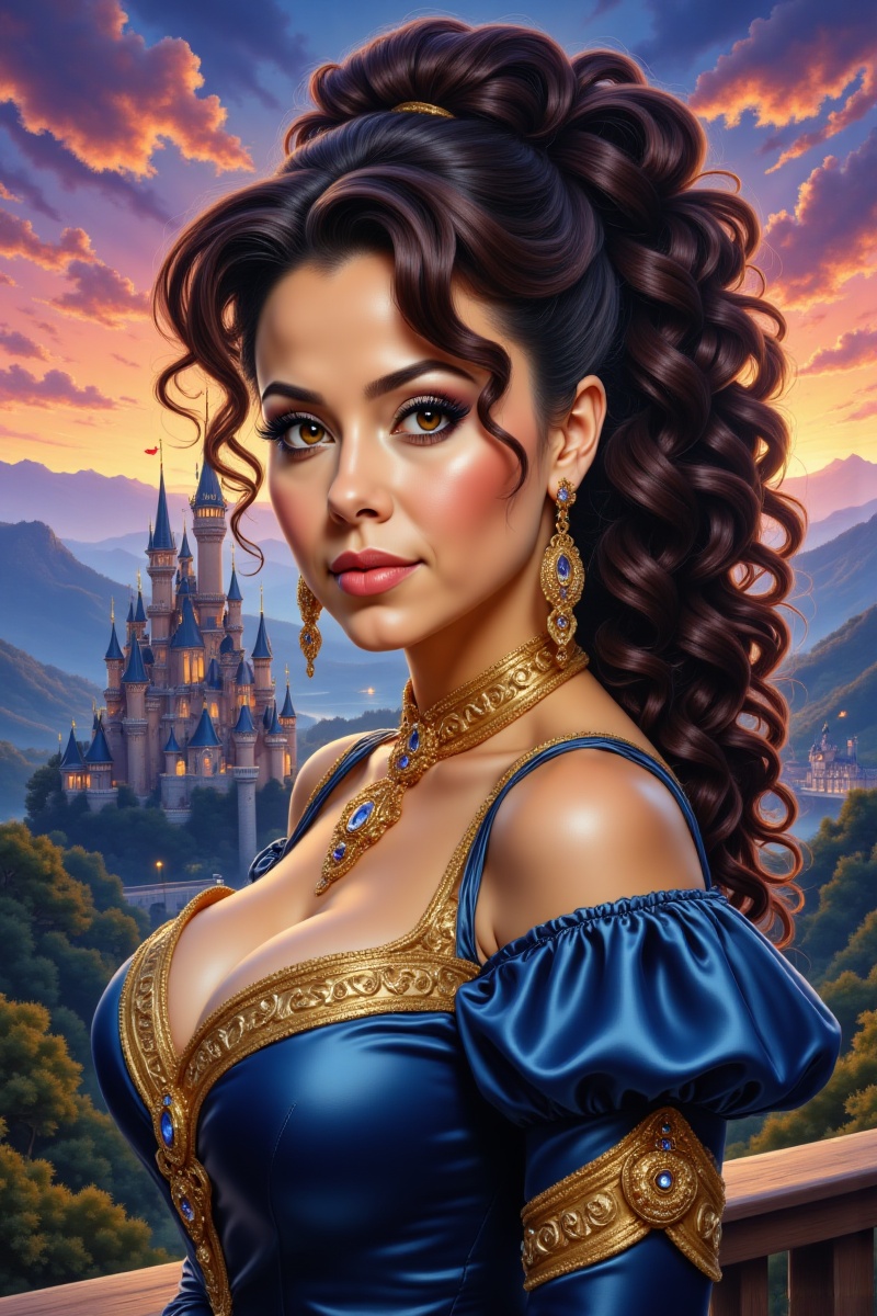 Alyssa M.,  brown eyes,  as Princess Clarissa of Butterland on Tensor.Art