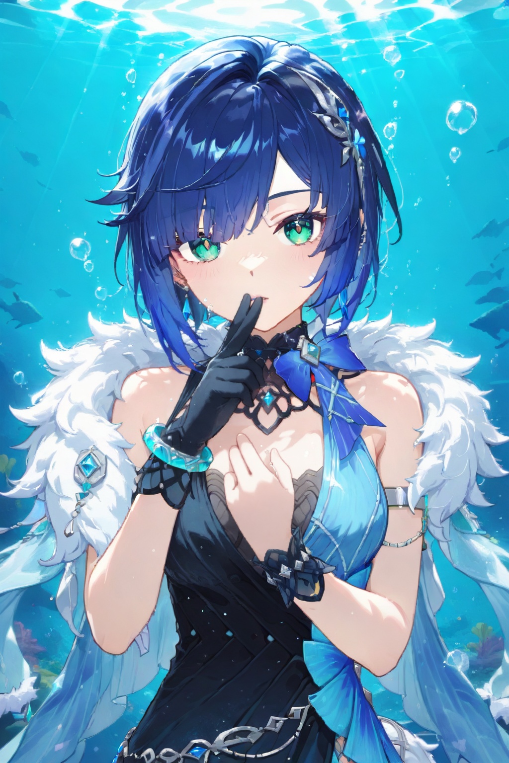 underwater,  underwater,  upper body on Tensor.Art