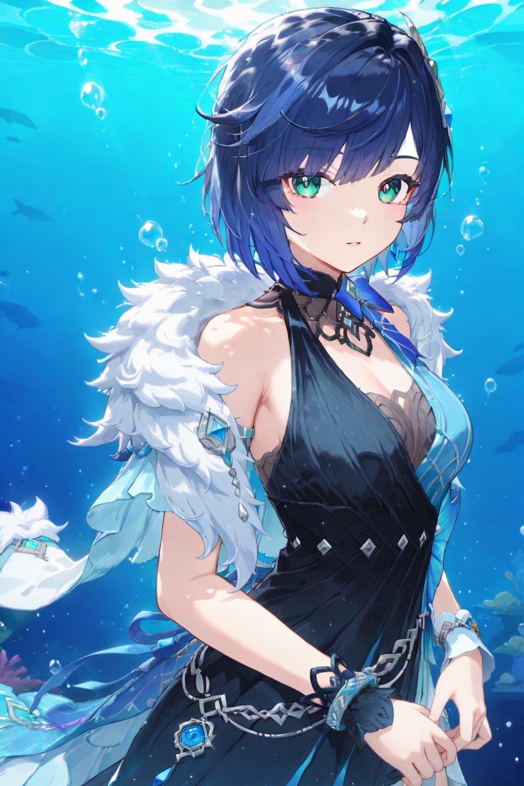 underwater,  underwater,  upper body on Tensor.Art