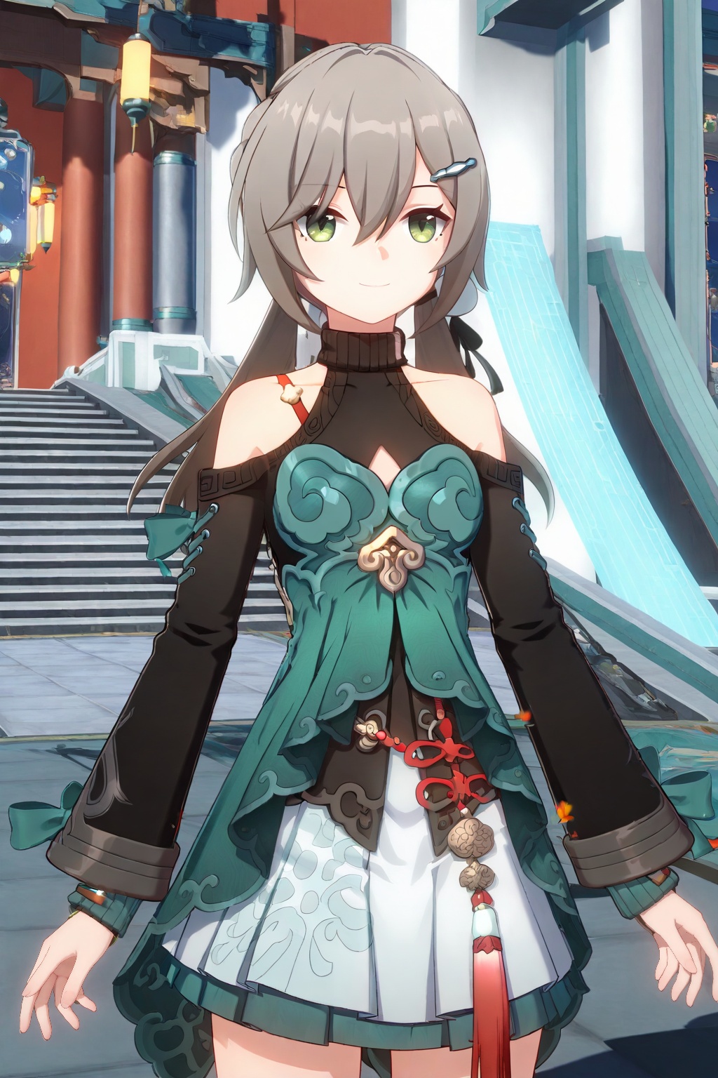 Qingque/(star_rail/),  1girl,  green eyes on Tensor.Art