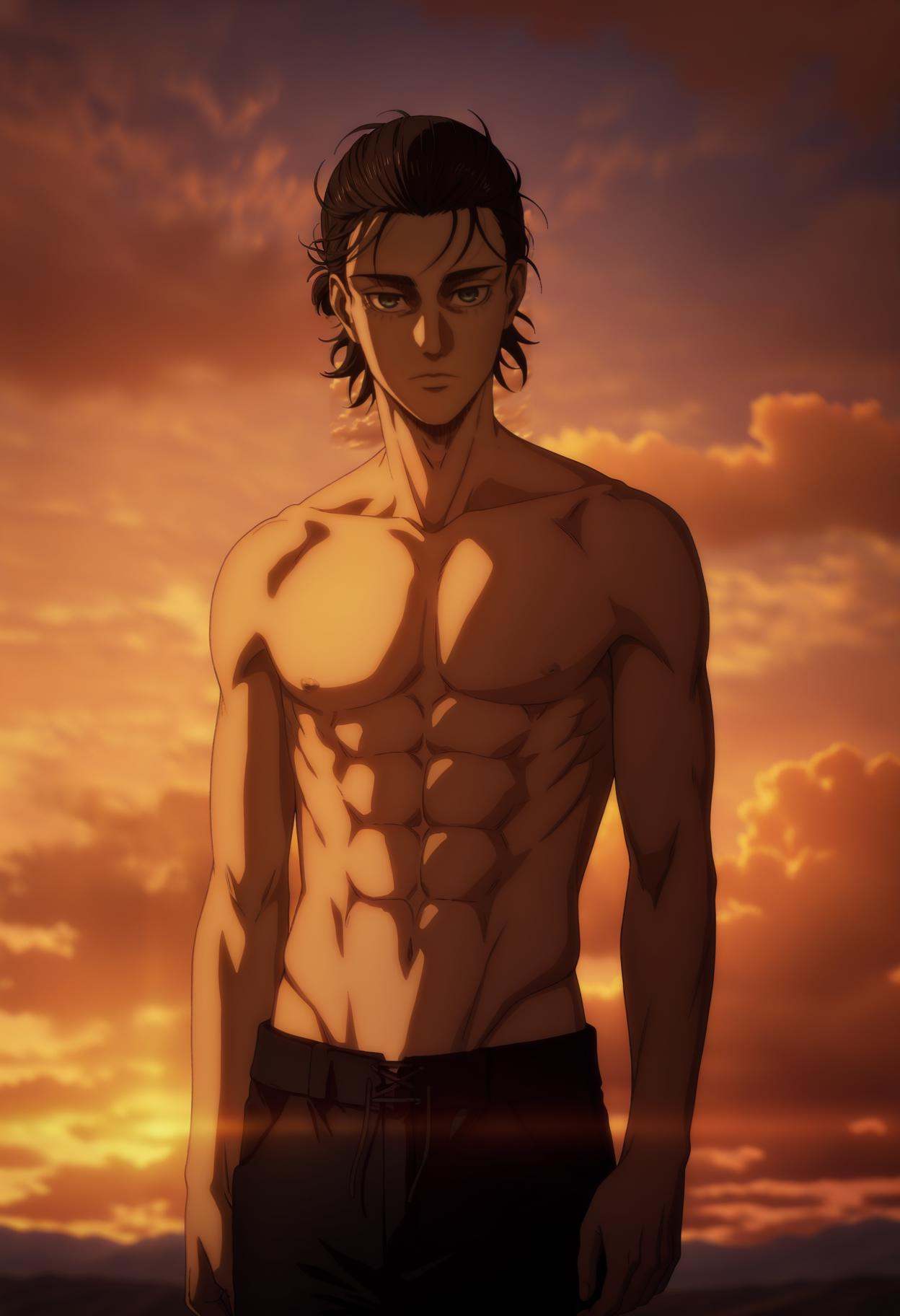 eren yeager,  1boy,  male focus on Tensor.Art