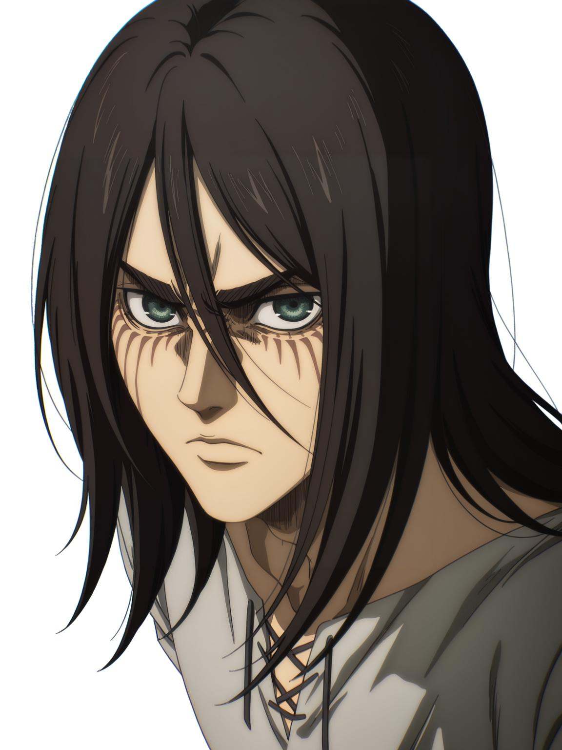 eren yeager,  1boy,  grey shirt on Tensor.Art