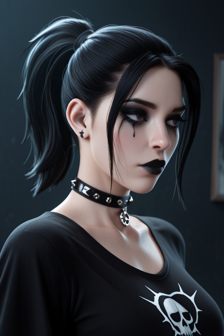 1girl,  solo,  black hair on Tensor.Art