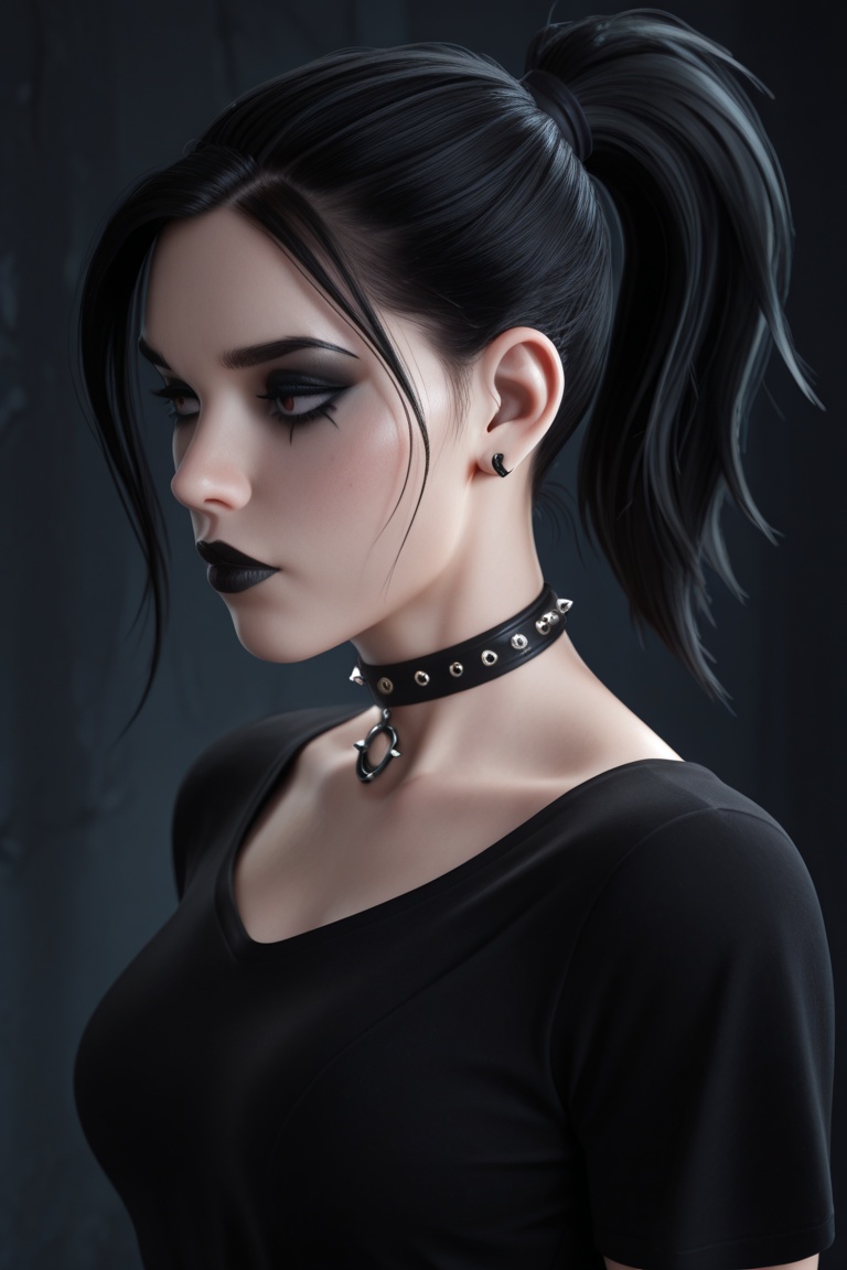 1girl,  solo,  black hair on Tensor.Art