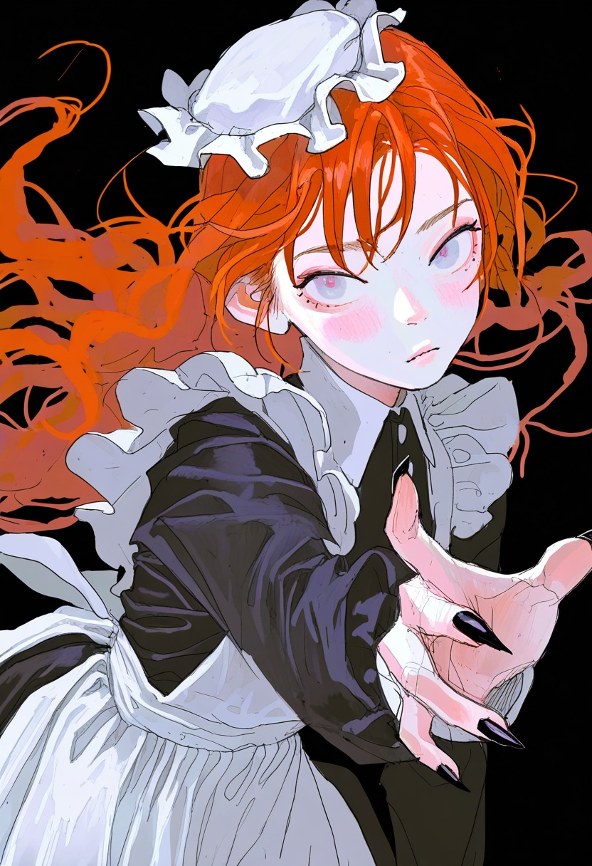 1girl,  upper body,  maid on Tensor.Art