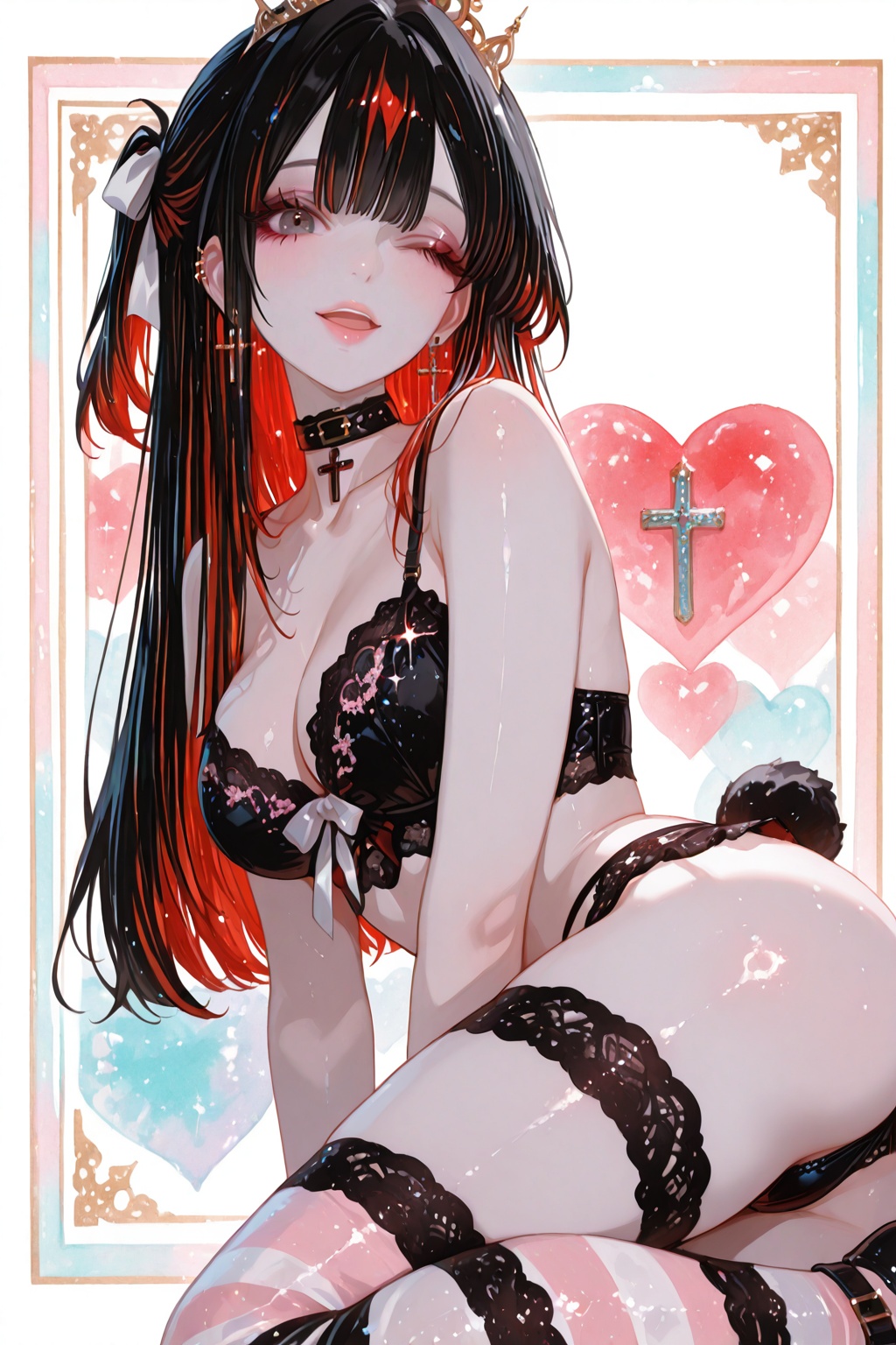 Solo girl,  long hair,  breasts on Tensor.Art