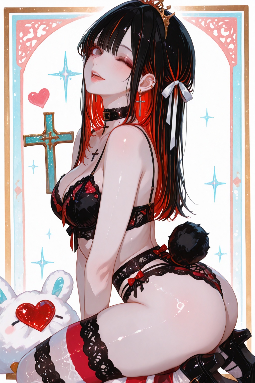 Solo girl,  long hair,  breasts on Tensor.Art