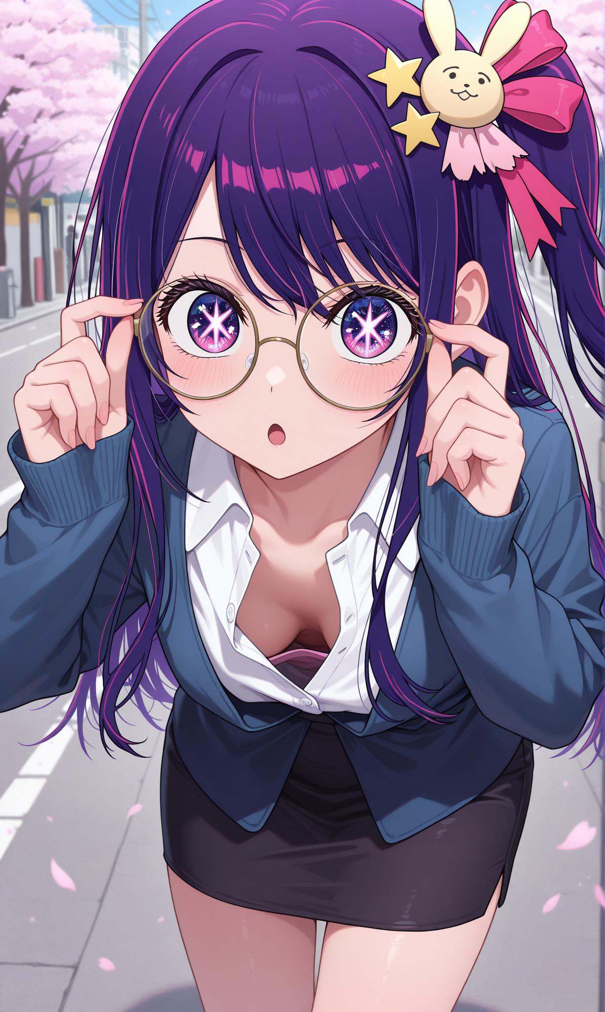 hoshino ai,  purple hair,  long hir on Tensor.Art