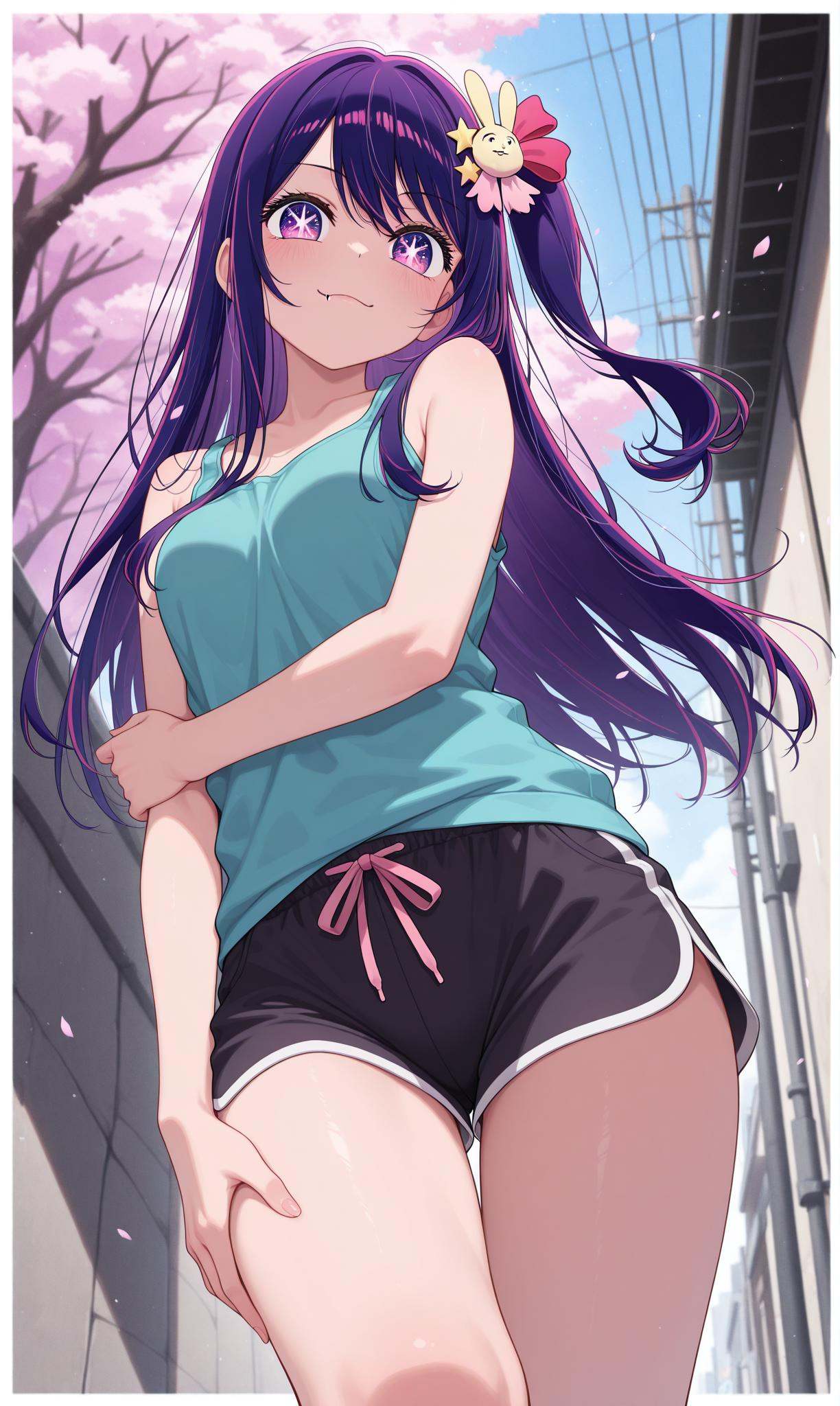 hoshino ai,  purple hair,  long hir on Tensor.Art