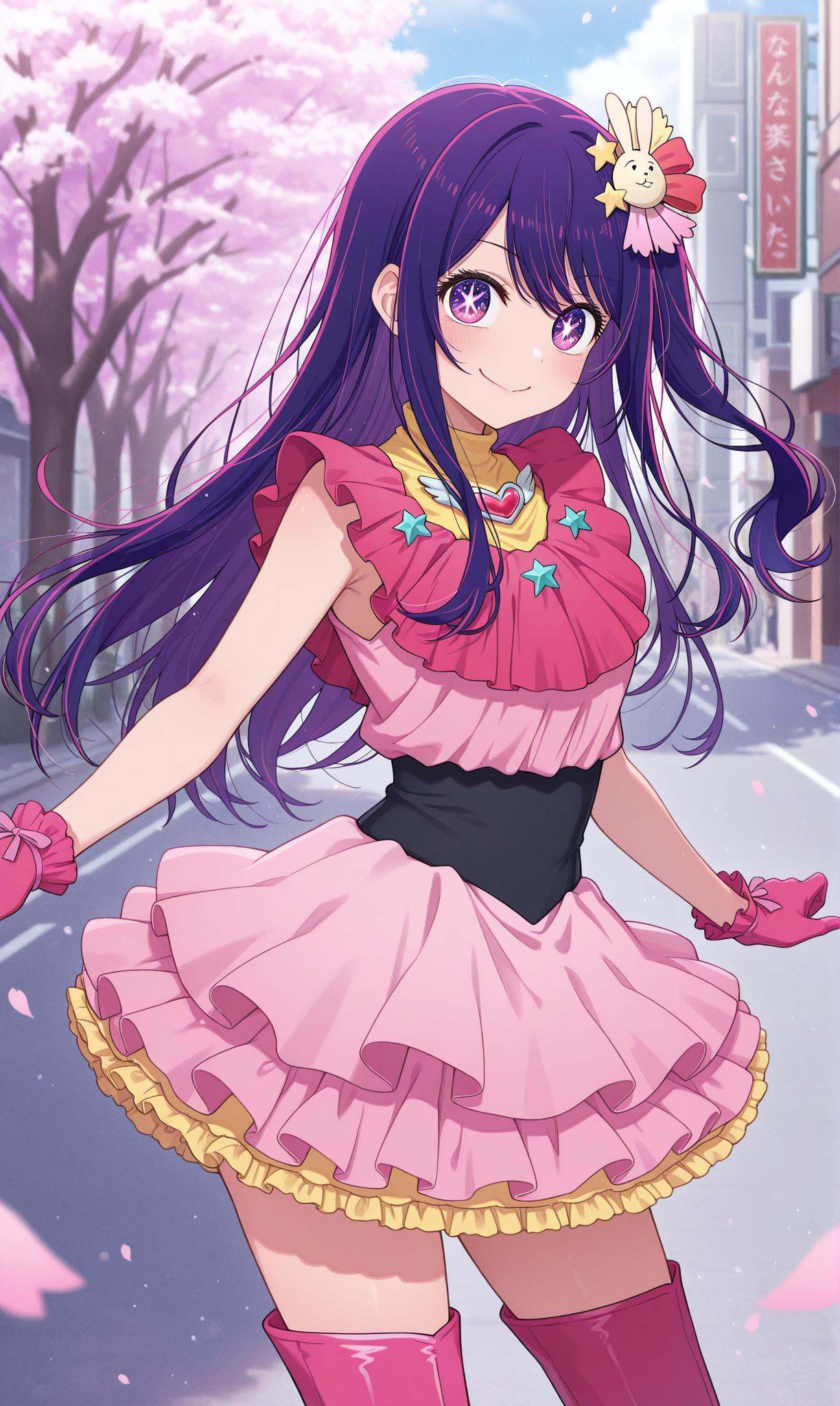 hoshino ai,  purple hair,  long hir on Tensor.Art