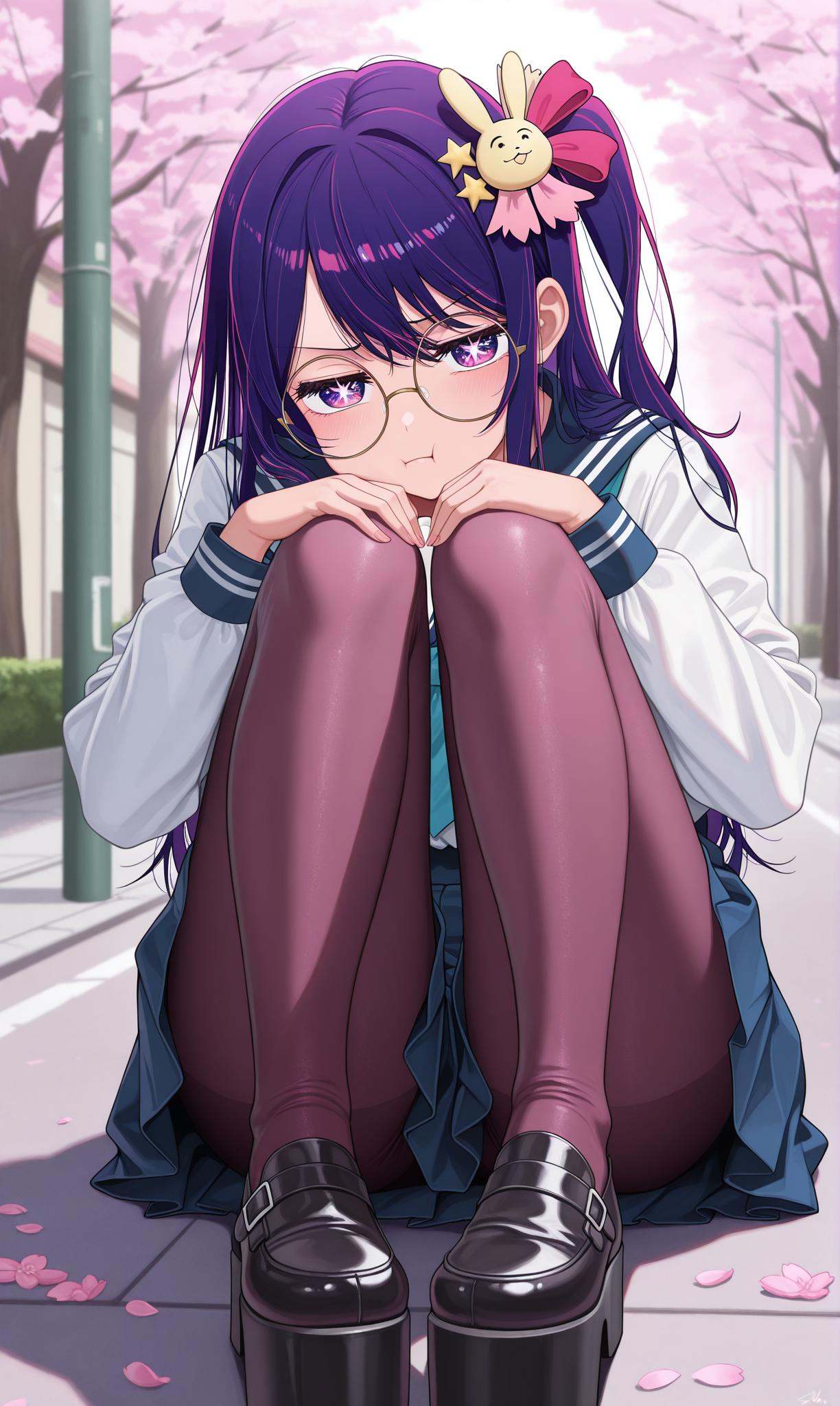 hoshino ai,  purple hair,  long hir on Tensor.Art