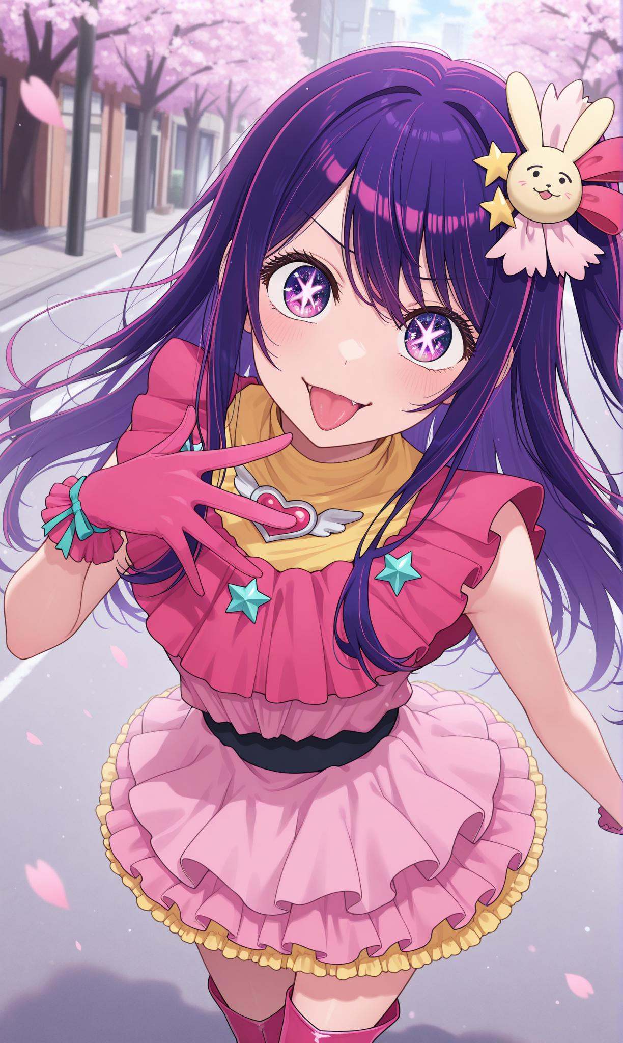 hoshino ai,  purple hair,  long hir on Tensor.Art