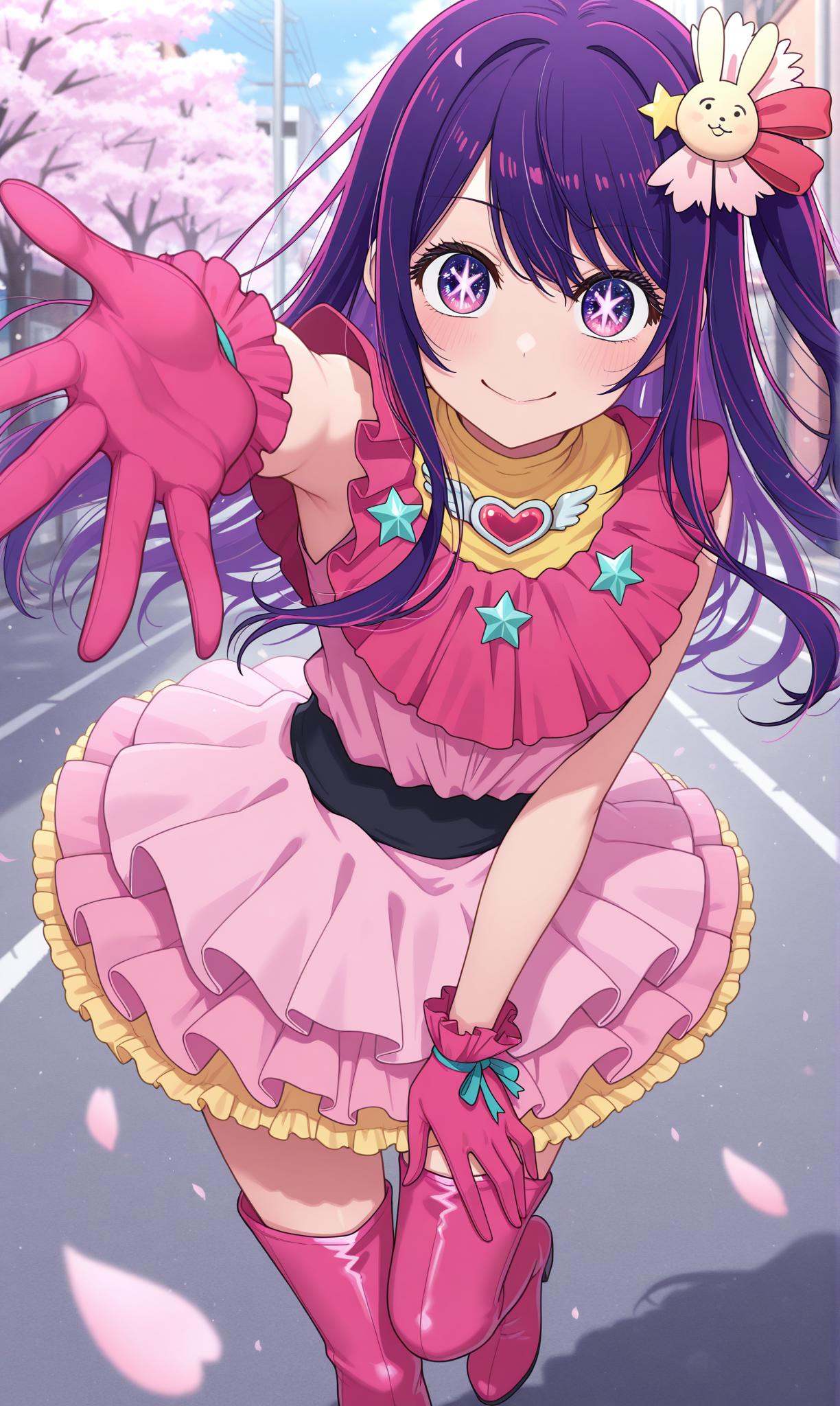 hoshino ai,  purple hair,  long hir on Tensor.Art