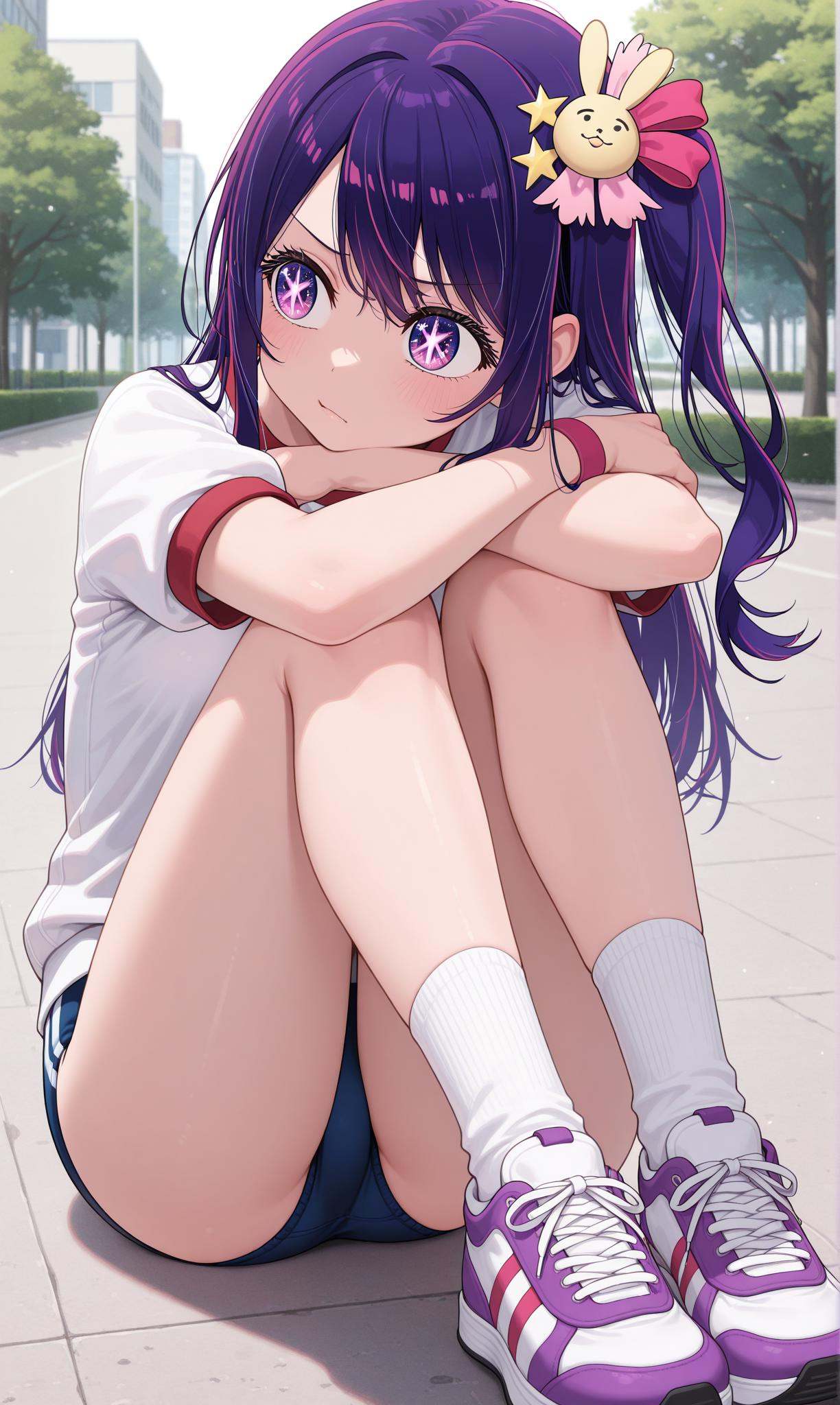 hoshino ai,  purple hair,  long hir on Tensor.Art