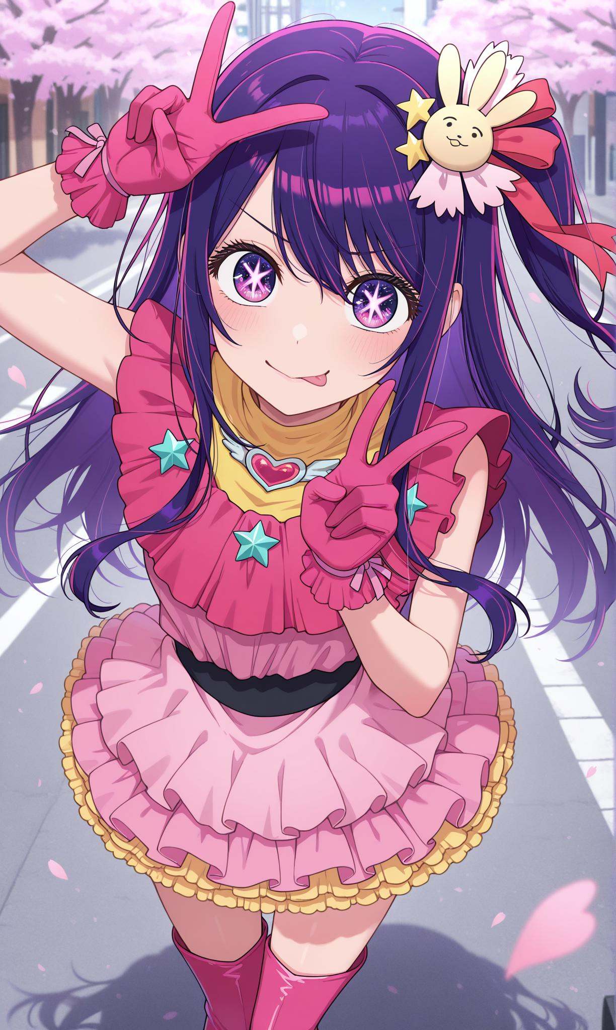 hoshino ai,  purple hair,  long hir on Tensor.Art