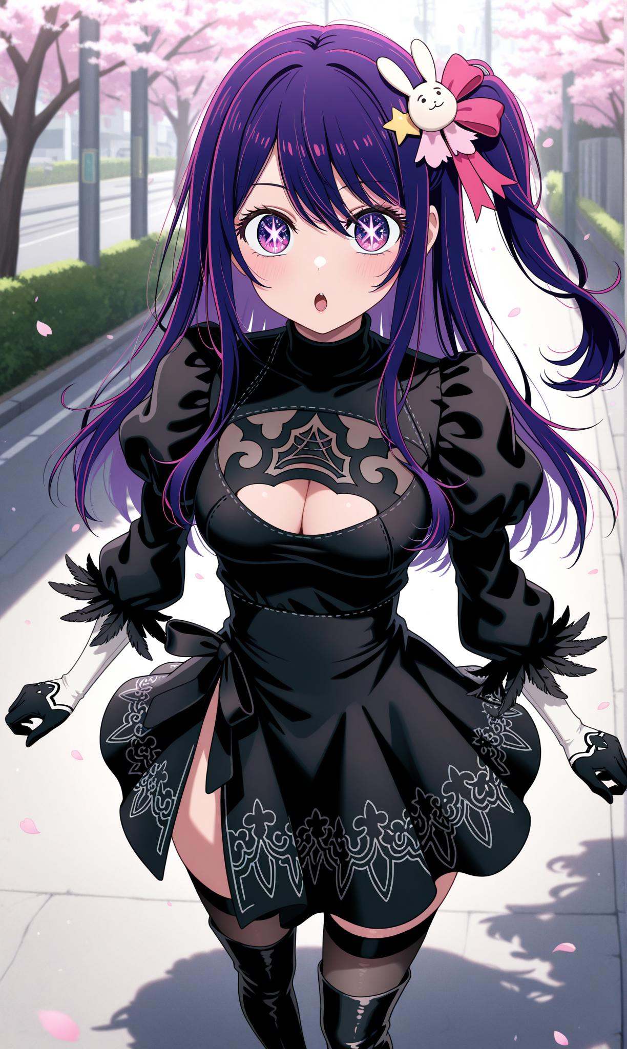 hoshino ai,  purple hair,  long hir on Tensor.Art