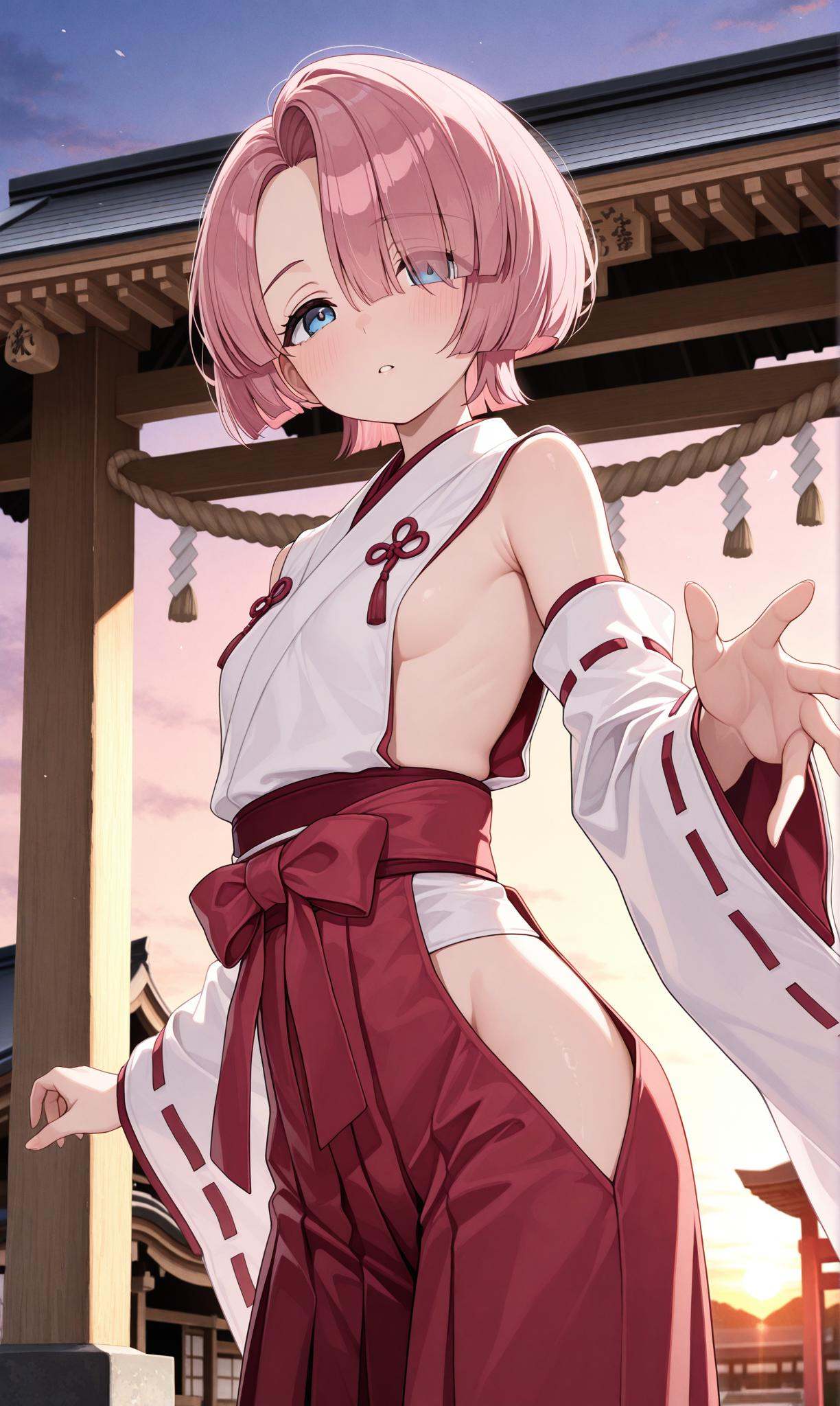 arimura ***,  asymmetrical bangs,  hair over one eye on Tensor.Art